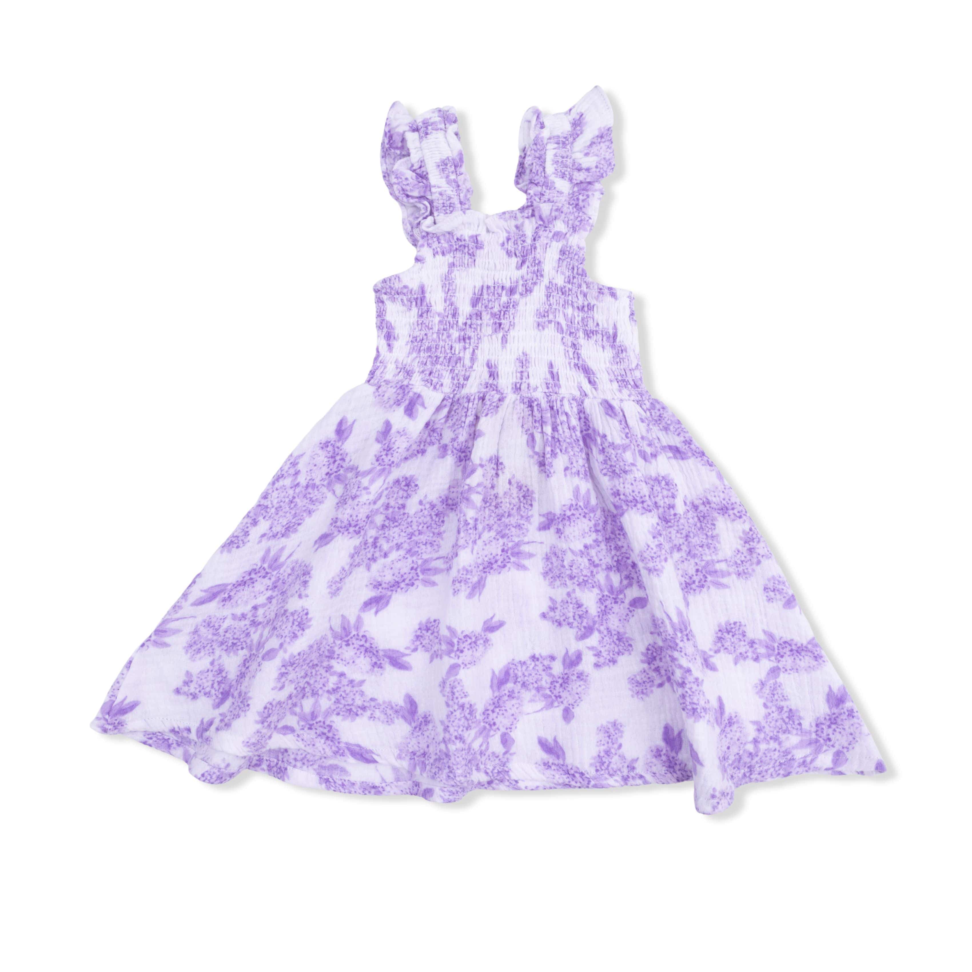 Smocked Sundress with Bloomer - Lilac Floral - Image 2