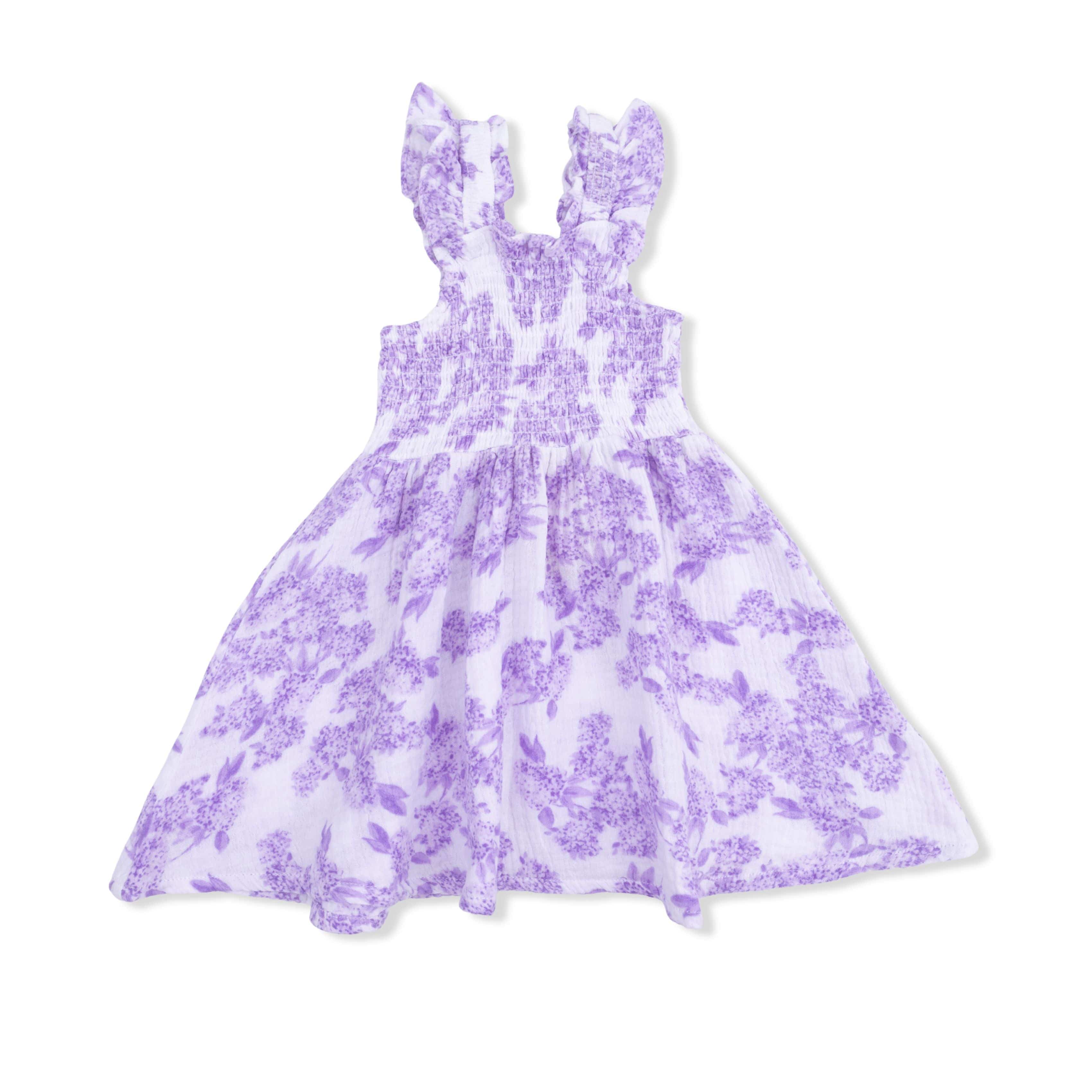 Smocked Sundress with Bloomer - Lilac Floral - Image 3
