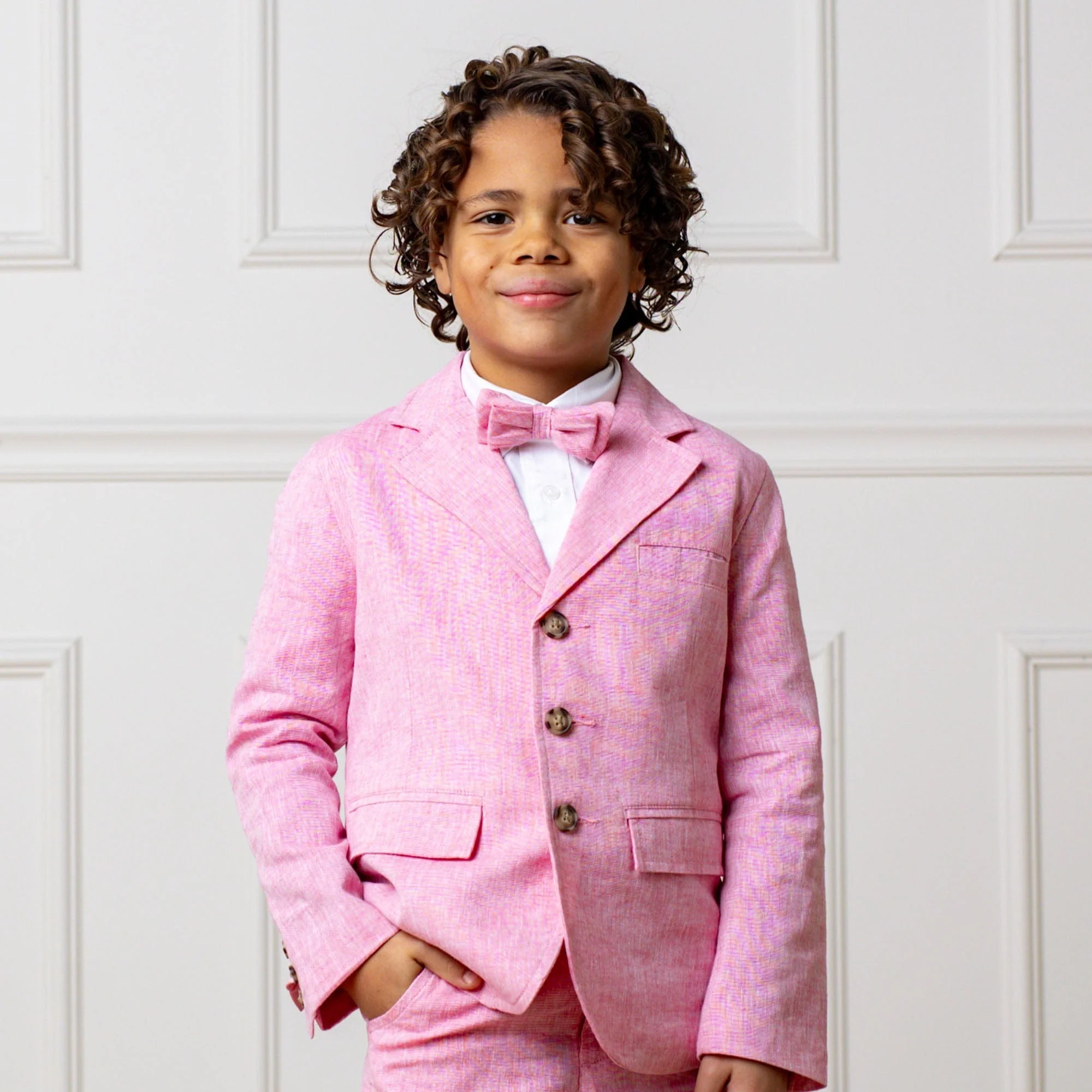 Linen Bow Tie - Rose Linen - Image 2