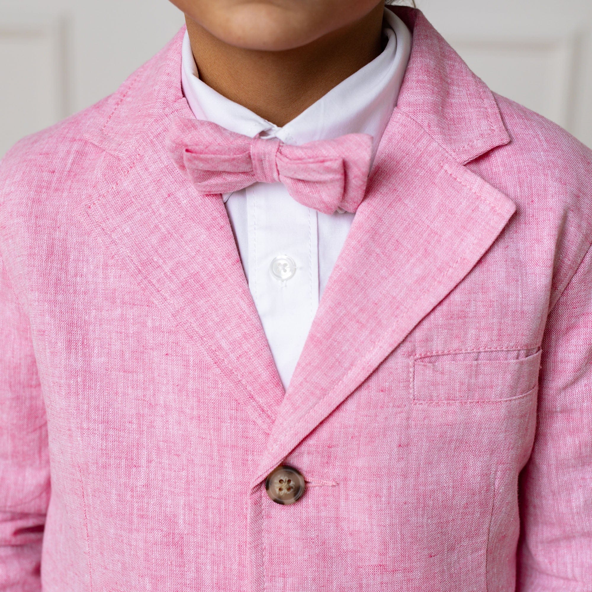 Linen Bow Tie - Rose Linen - Image 3