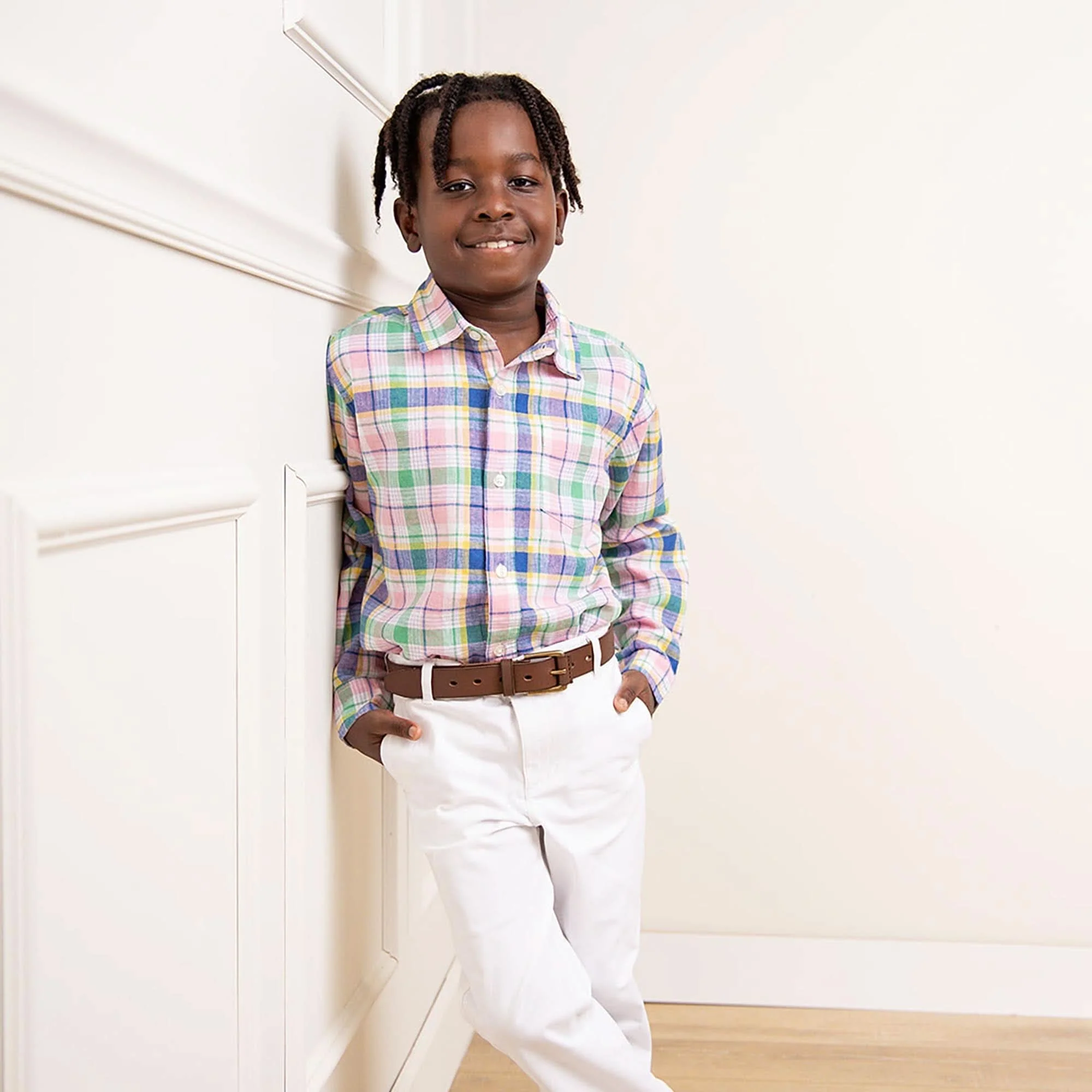 Linen Button Down Shirt - Flower Show Plaid - Image 2