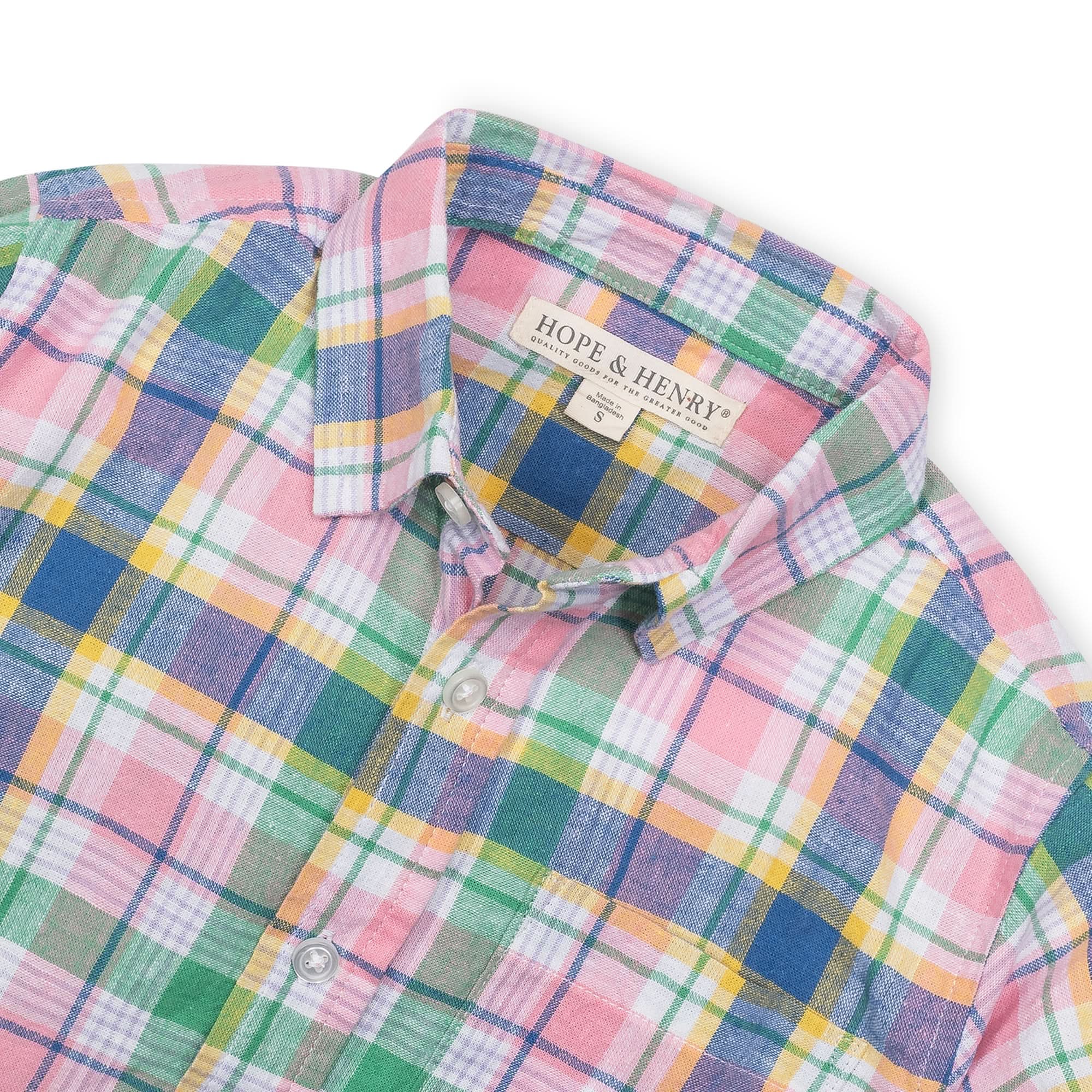Linen Button Down Shirt - Flower Show Plaid - Image 4