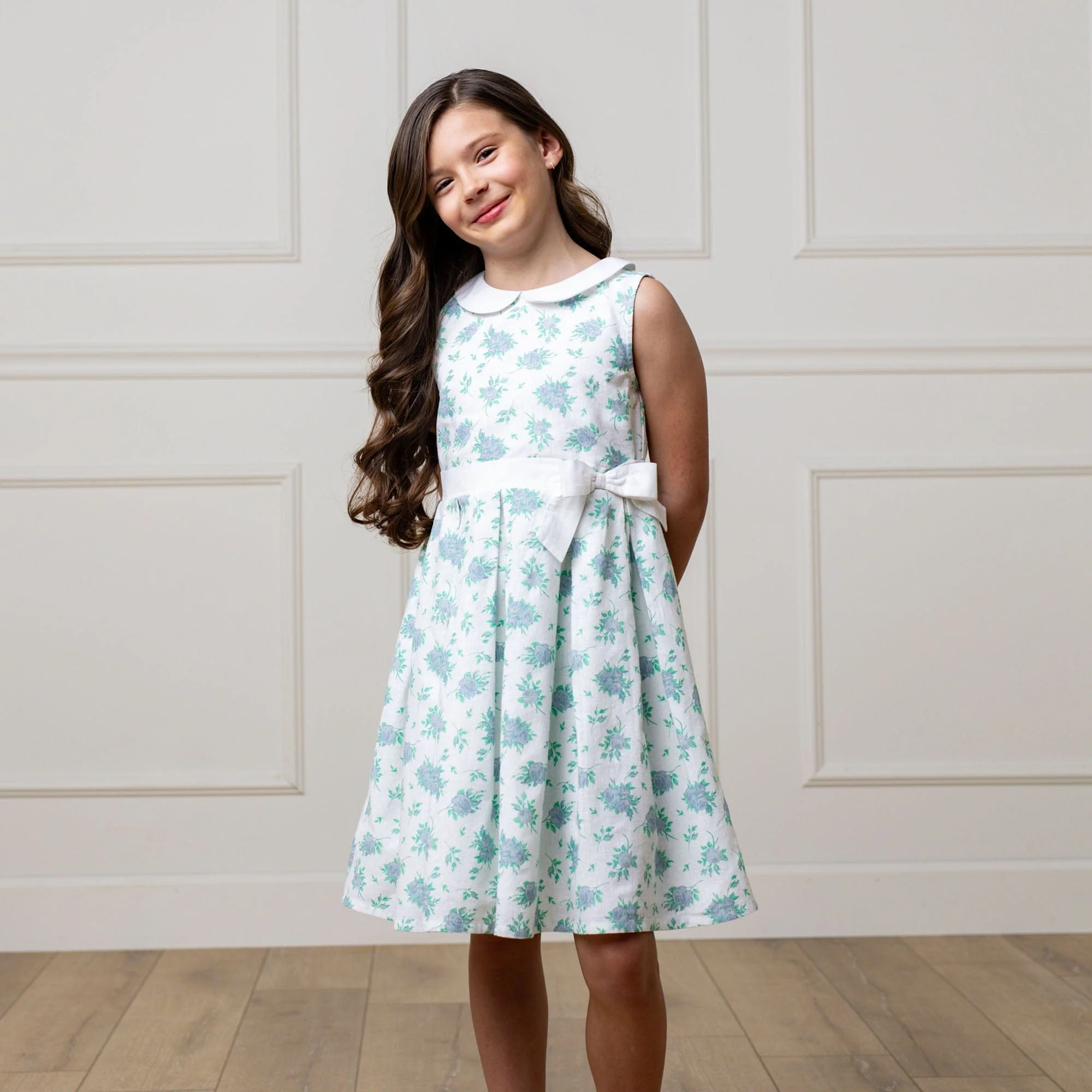 Linen Tea Dress - Coastal Cottage Floral - Image 6