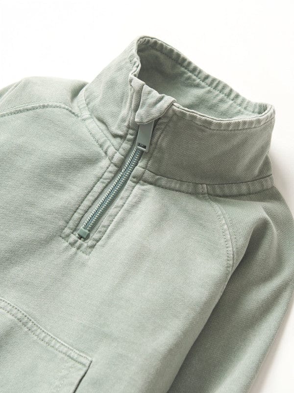 Cotton Quarter Zip Pullover - Basil Wash - Image 3