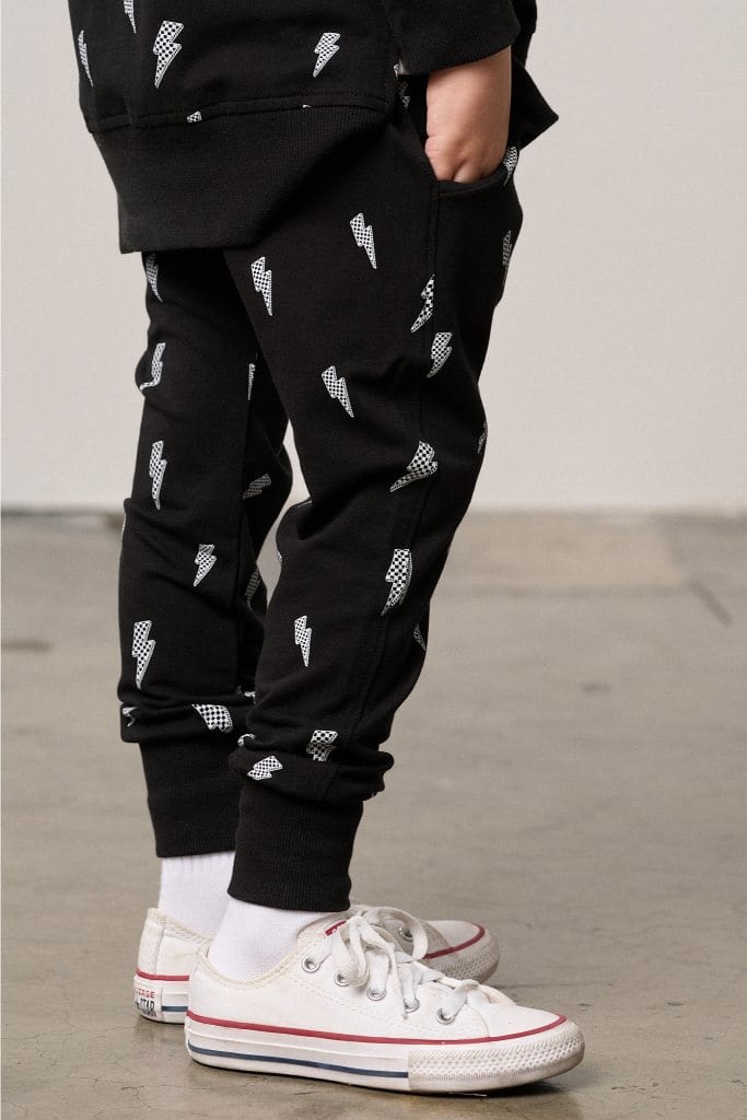 Kids Lightning Bolt Jogger - Black - Image 3