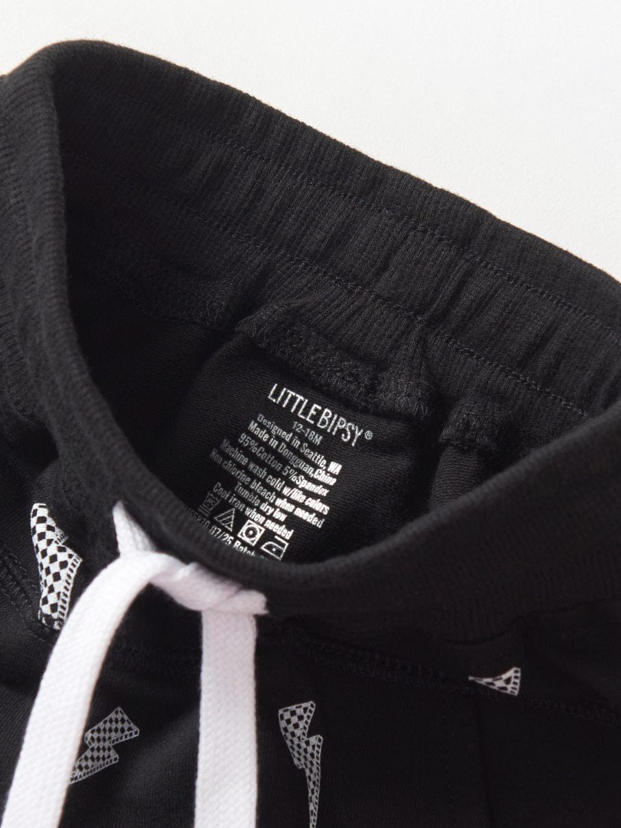 Kids Lightning Bolt Jogger - Black - Image 5