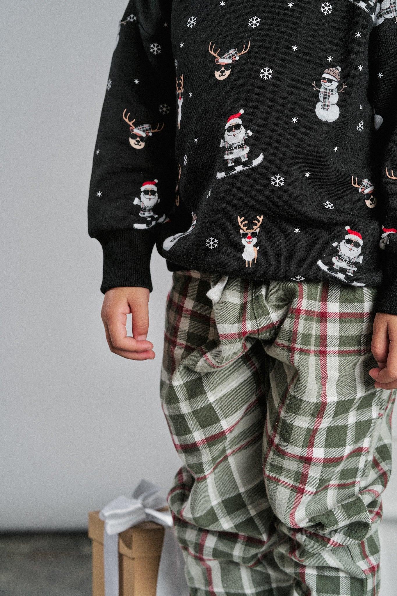 Long Sleeve Crewneck Tee Shirt - Santa & Friends - Image 2