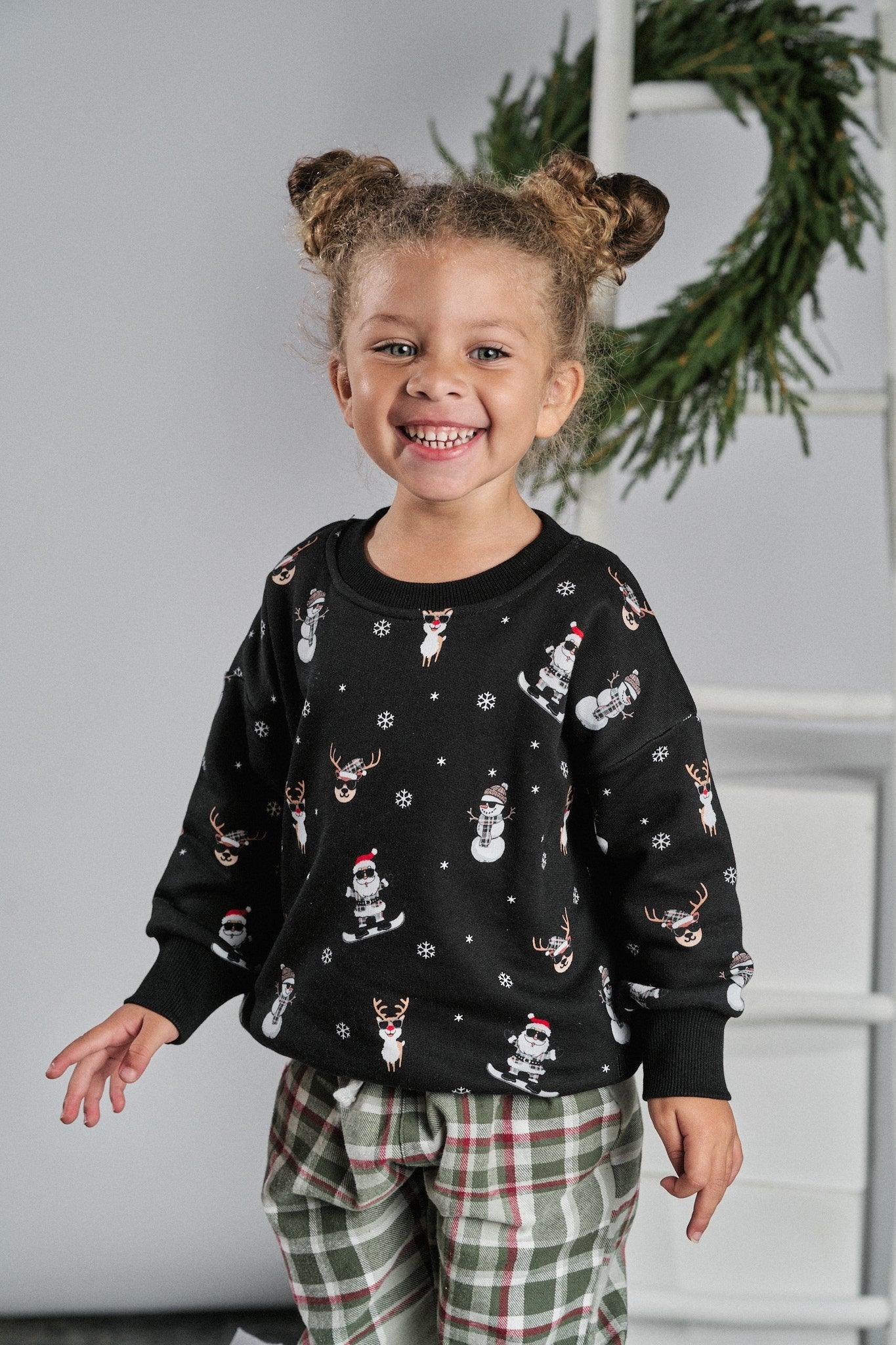 Long Sleeve Crewneck Tee Shirt - Santa & Friends - Image 3