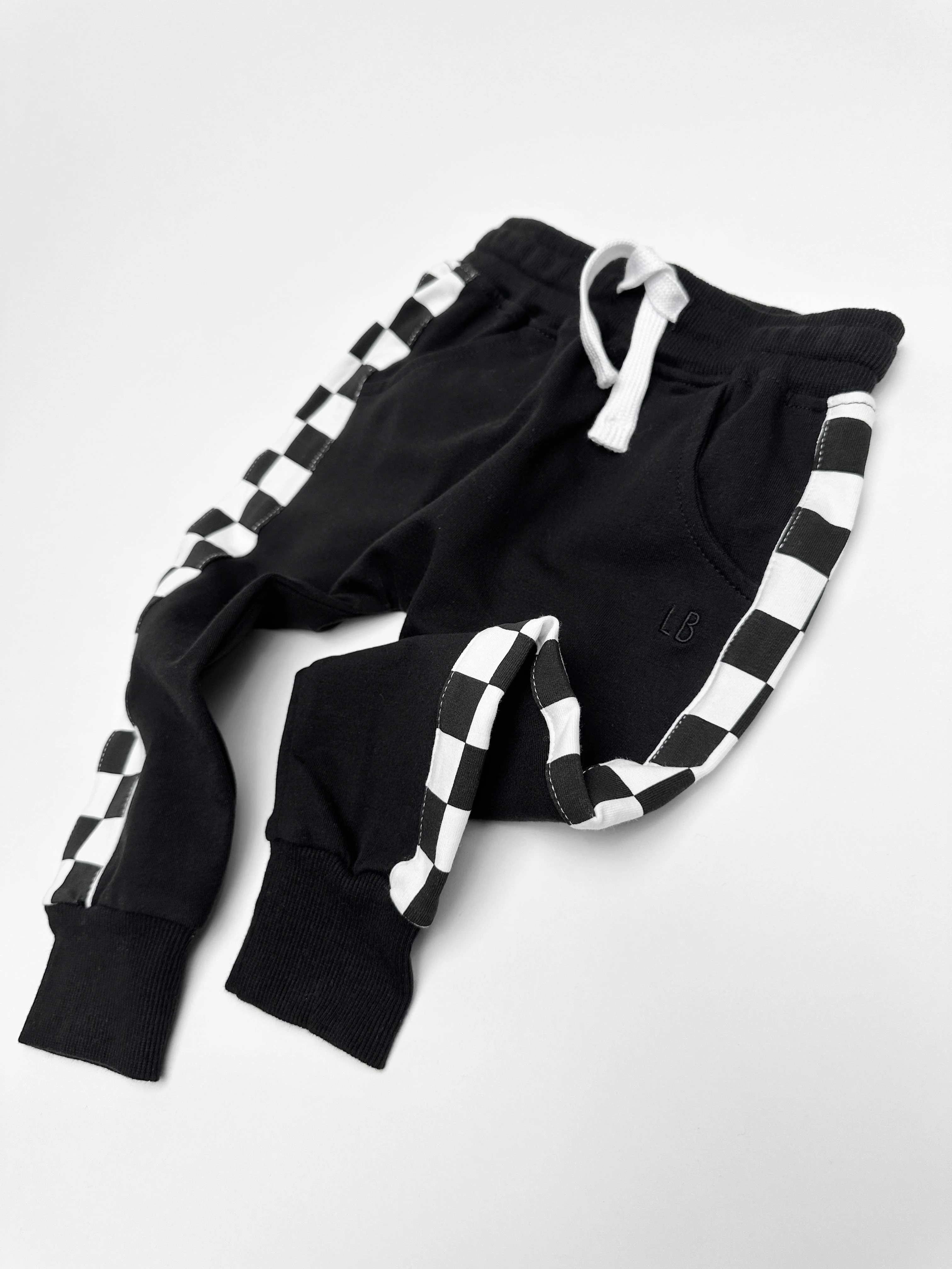 Stripe Checkered Jogger - Black - Image 5