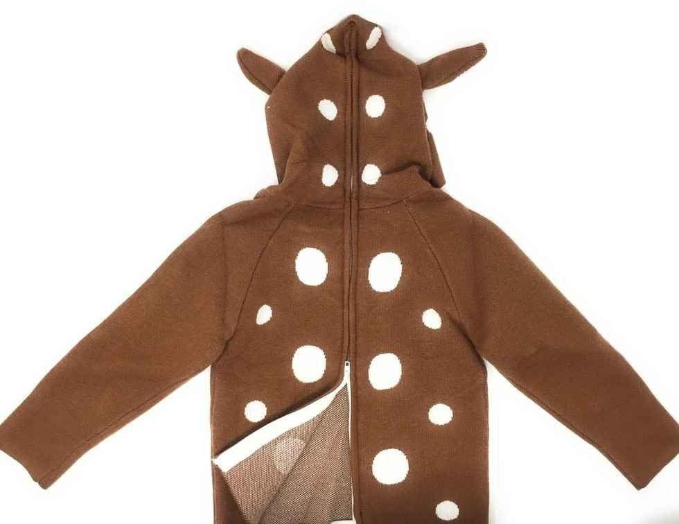 Little Deer Hooded Sweater with Ears - Brown - Image 2