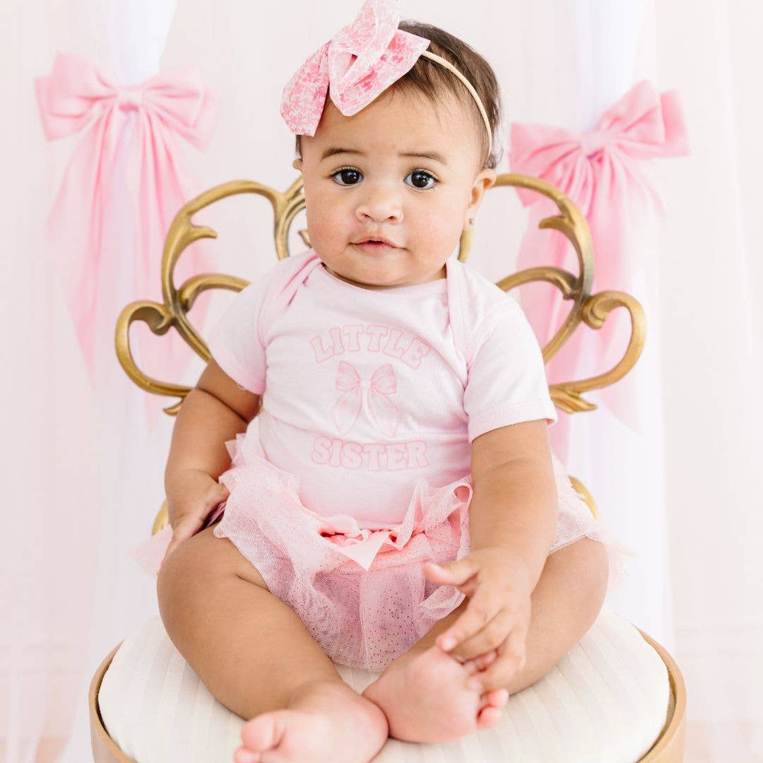Little Sister Bow Short Sleeve Bodysuit - Baby Gifts - Image 2