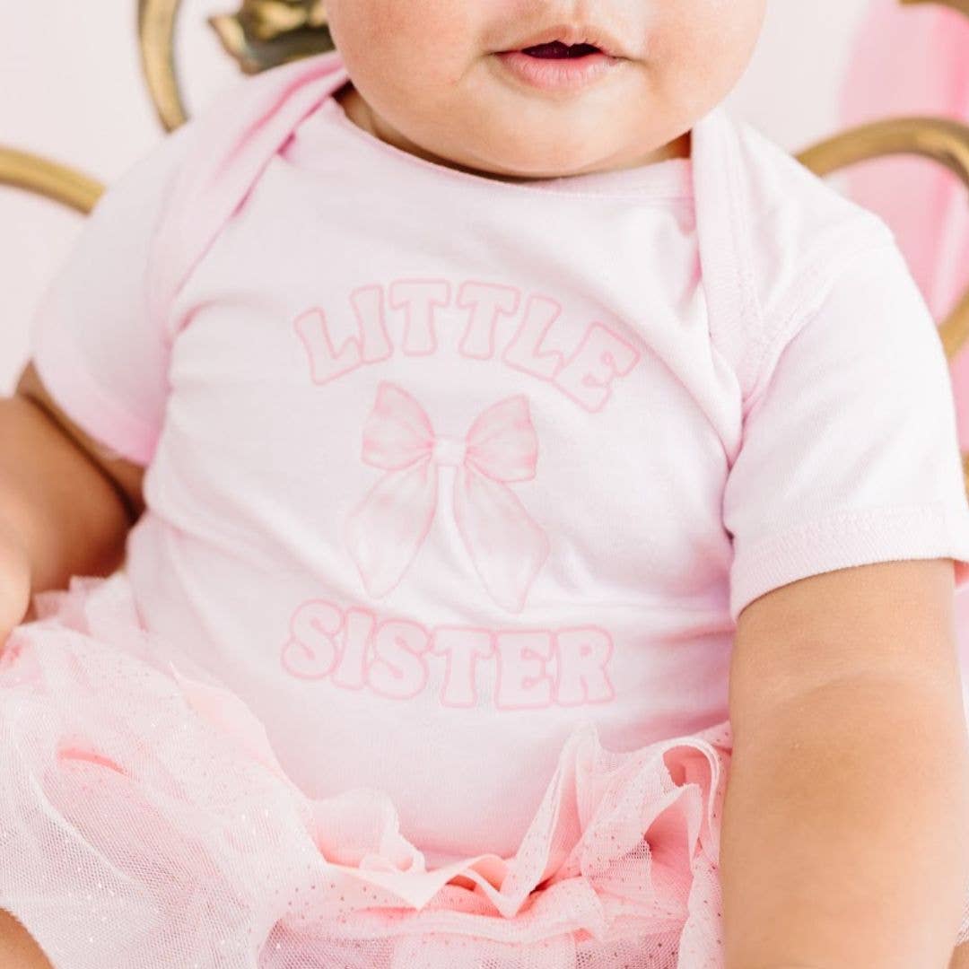 Little Sister Bow Short Sleeve Bodysuit - Baby Gifts - Image 3