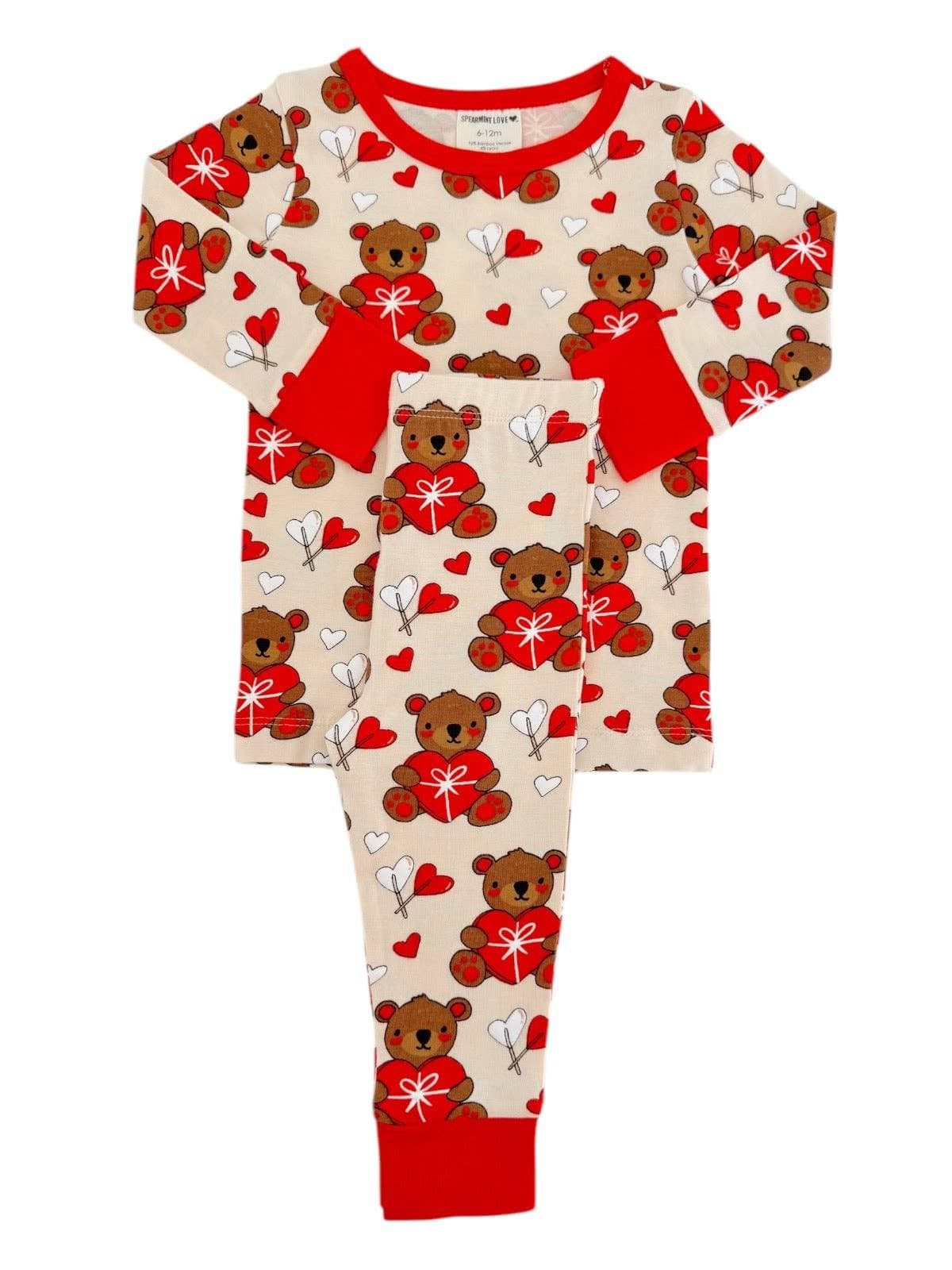Long Sleeve 2-Piece Pajama Set - Valentine Bear - Image 2