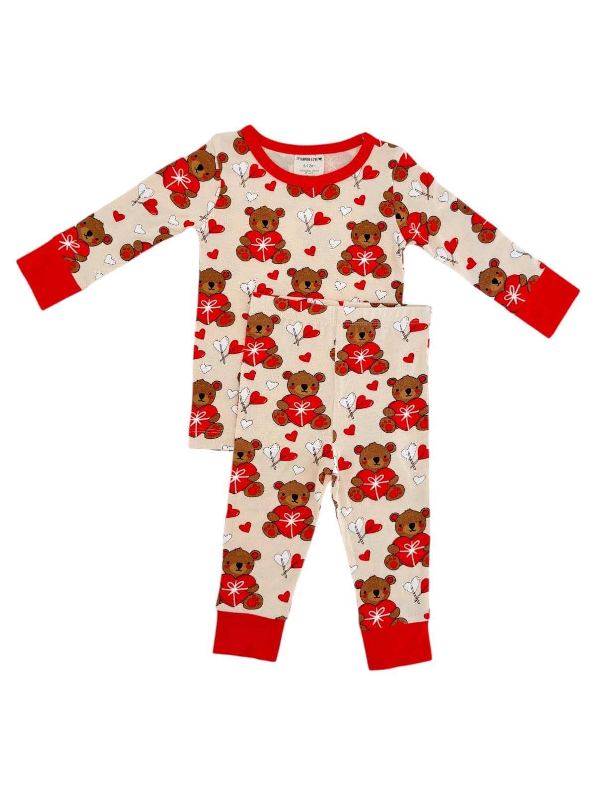Long Sleeve 2-Piece Pajama Set - Valentine Bear - Image 3