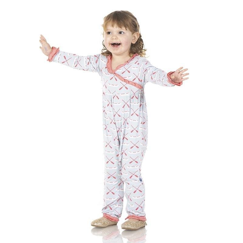 Bamboo Long Sleeve Kimono Ruffle Romper - Dew Paddles and Canoe - Image 2
