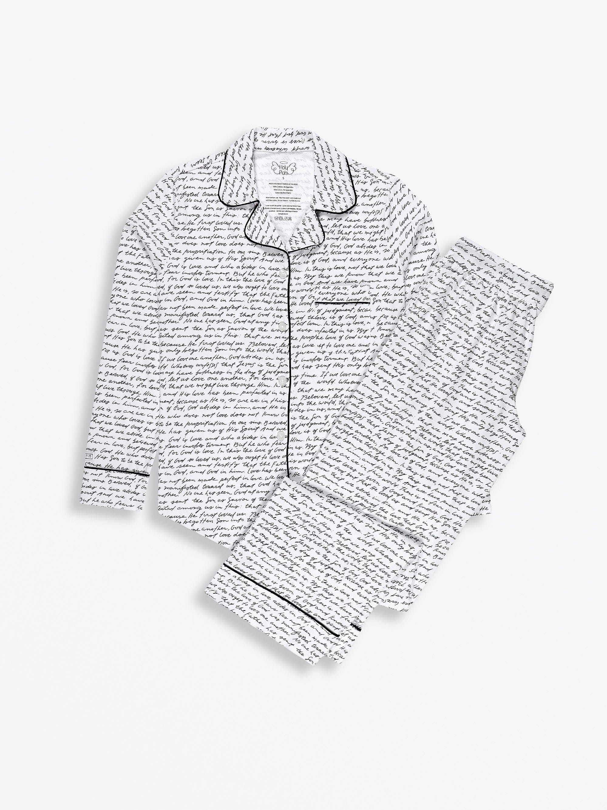 Love One Another Cotton Womens PJ Notch Collar Set - Image 2