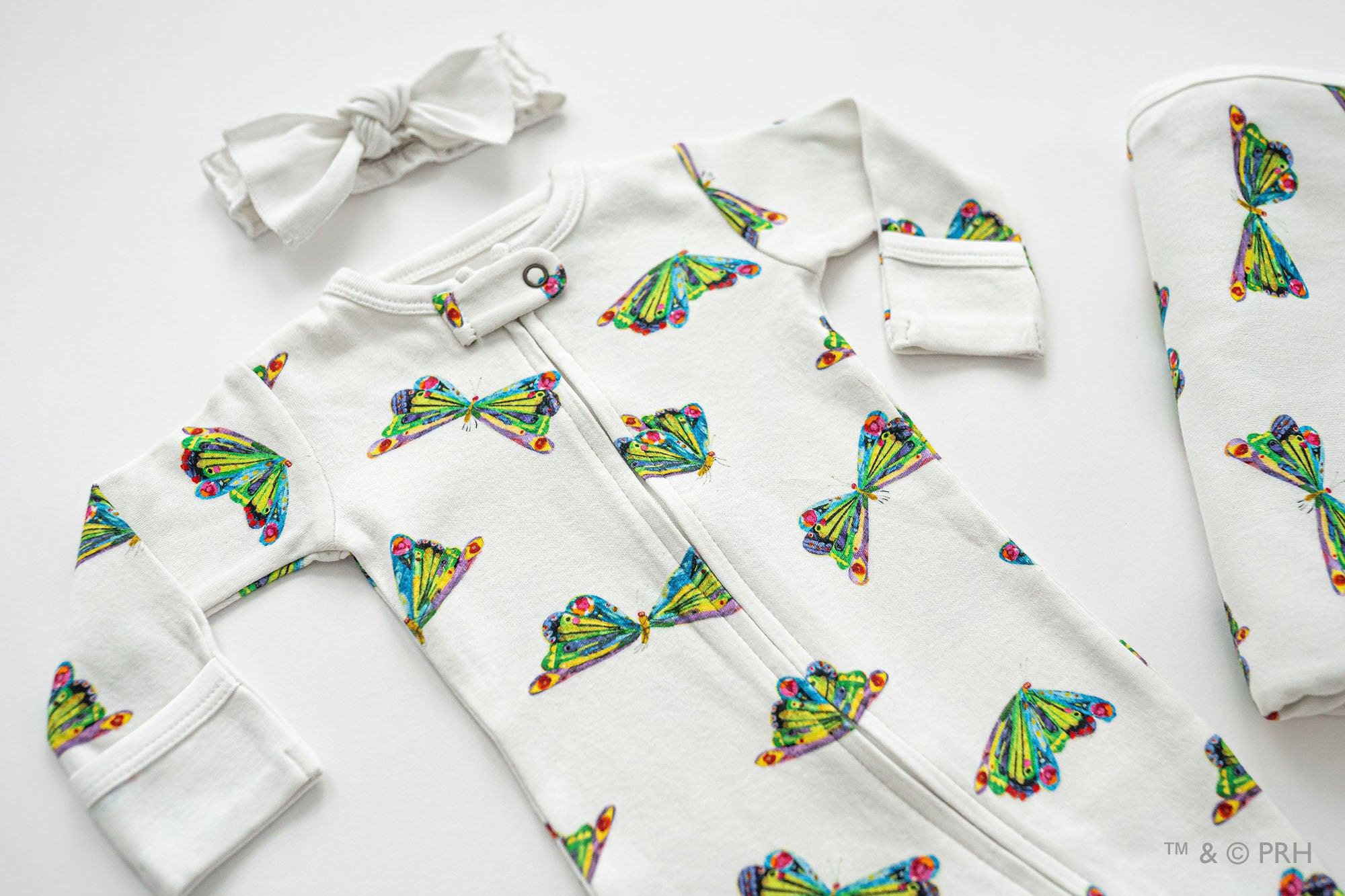 Footie with 2-Way Zipper - Butterfly - Image 3