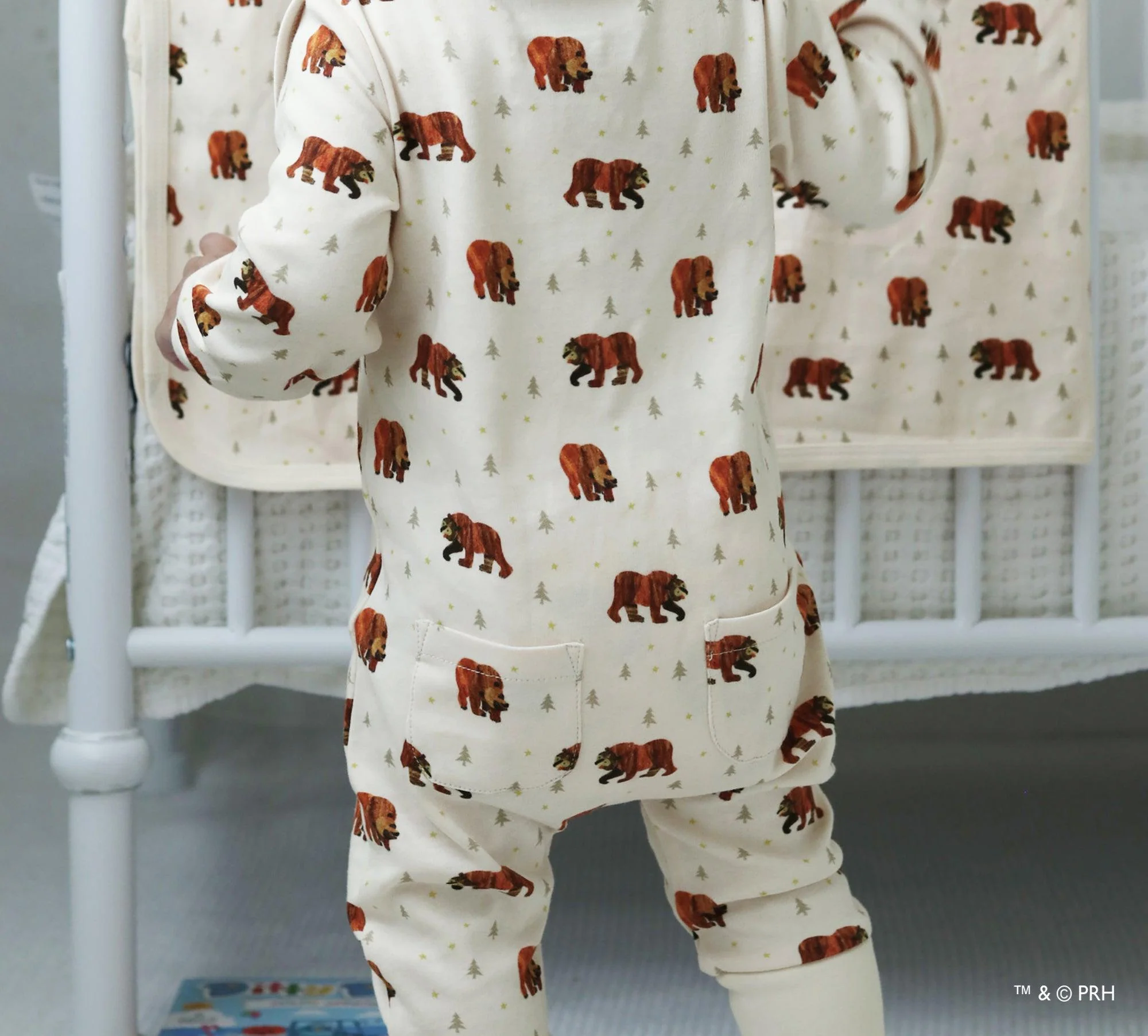 Footless Romper with 2-Way Zipper - Brown Bear - Image 3