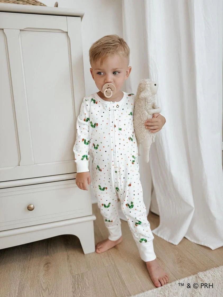 Footless Romper with 2-Way Zipper - Caterpillar - Image 2