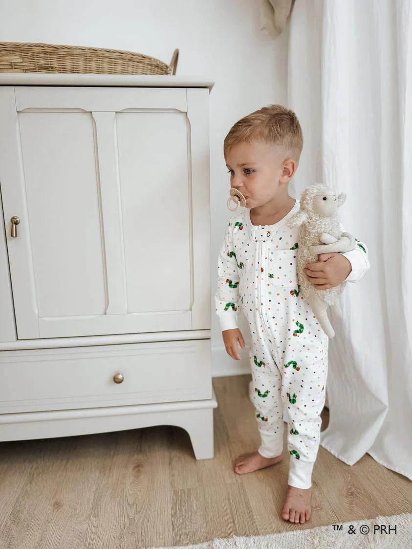 Footless Romper with 2-Way Zipper - Caterpillar - Image 3