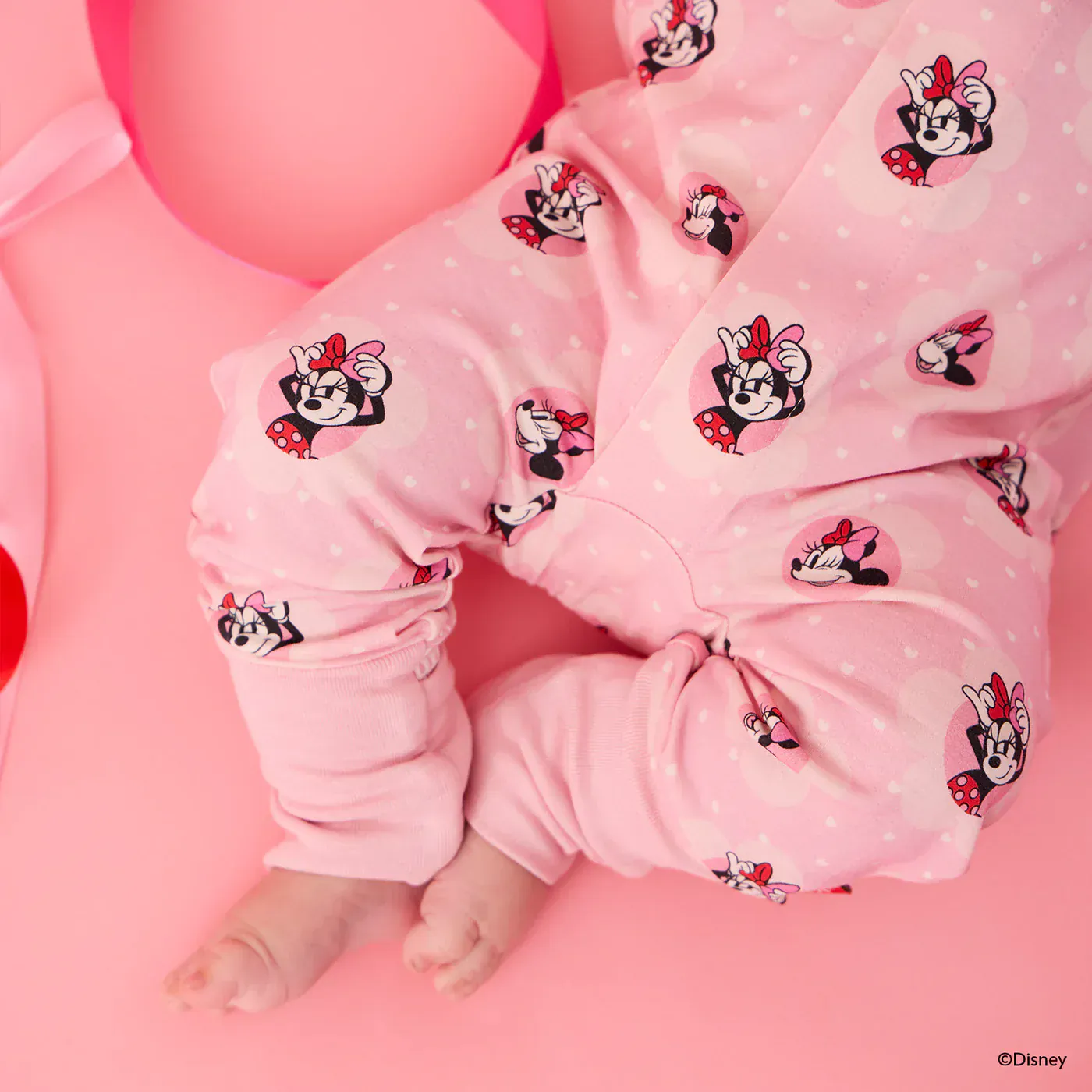 Magnetic Convertible Footie Romper - Minnie Galentines Day - Image 3