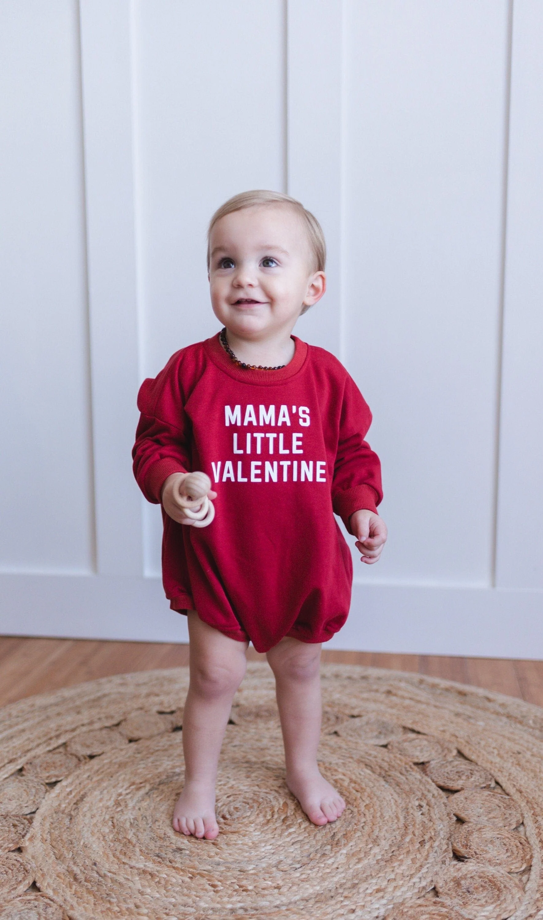 Mama's Little Valentine Sweatshirt Romper - Image 2
