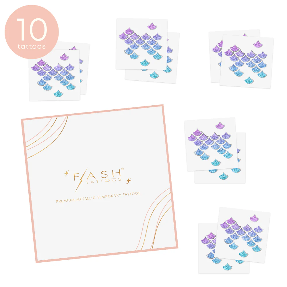 Mermaid Shimmer Scales Temporary Tattoos - Image 3