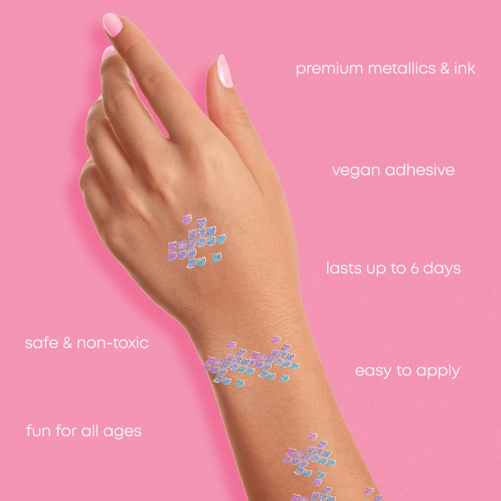 Mermaid Shimmer Scales Temporary Tattoos - Image 5
