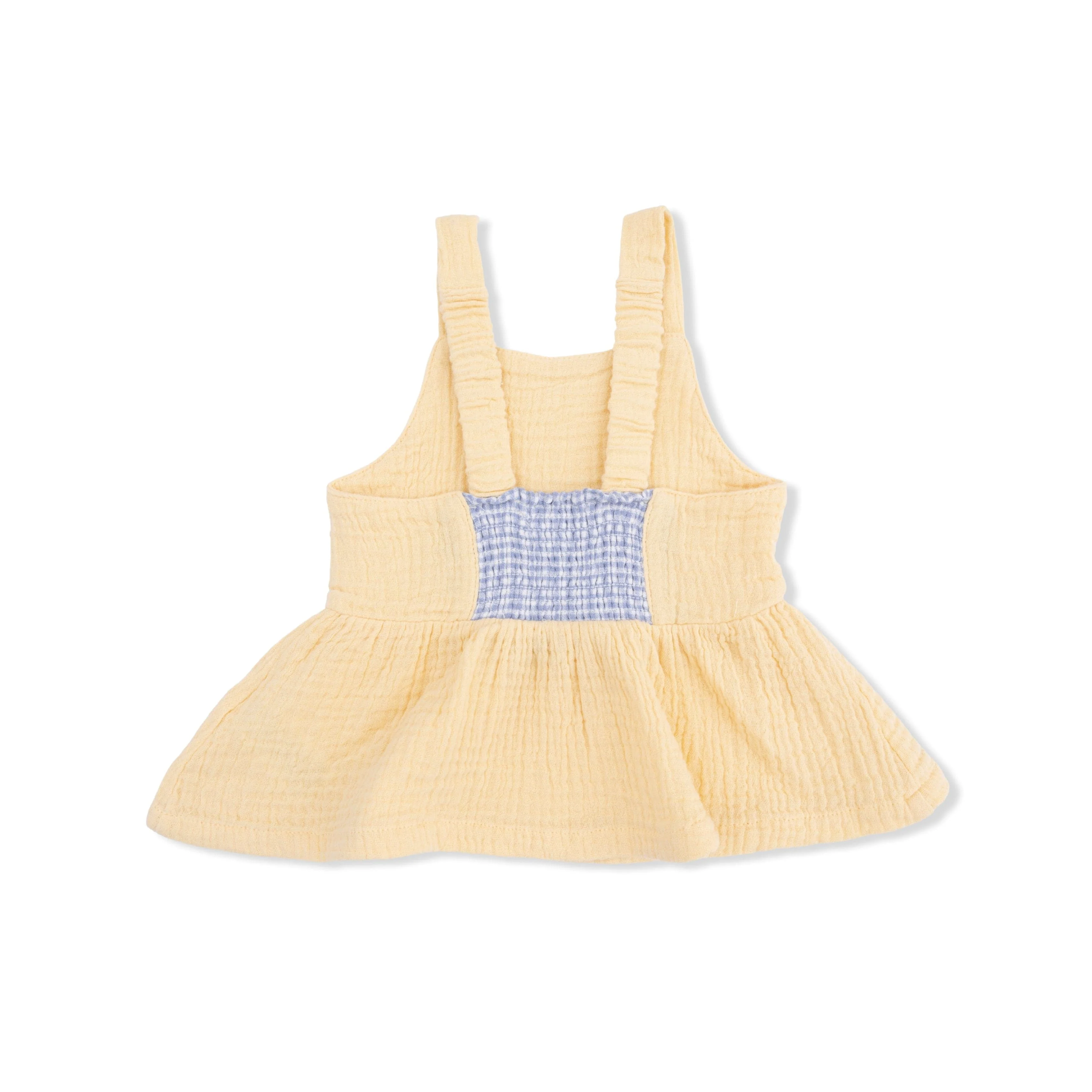 Peplum Tank with Wide Leg Pant - Micro Gingham Blue Blizzard - Image 4