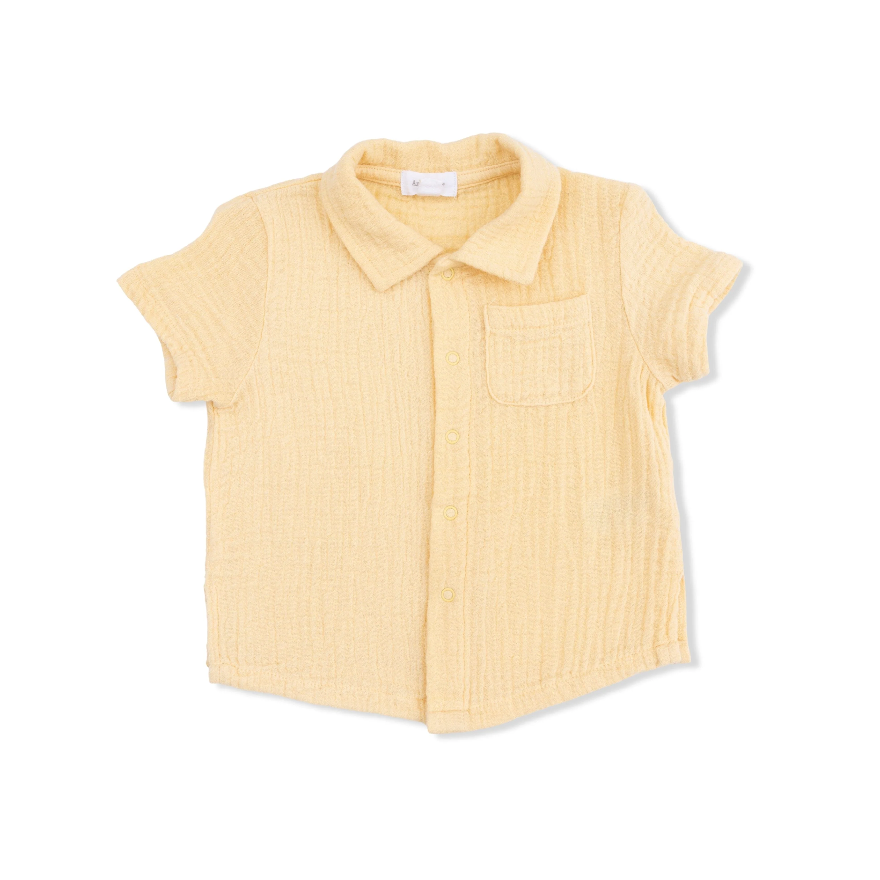 Polo Button Up with Casual Short - Micro Gingham Blue Blizzard - Image 3