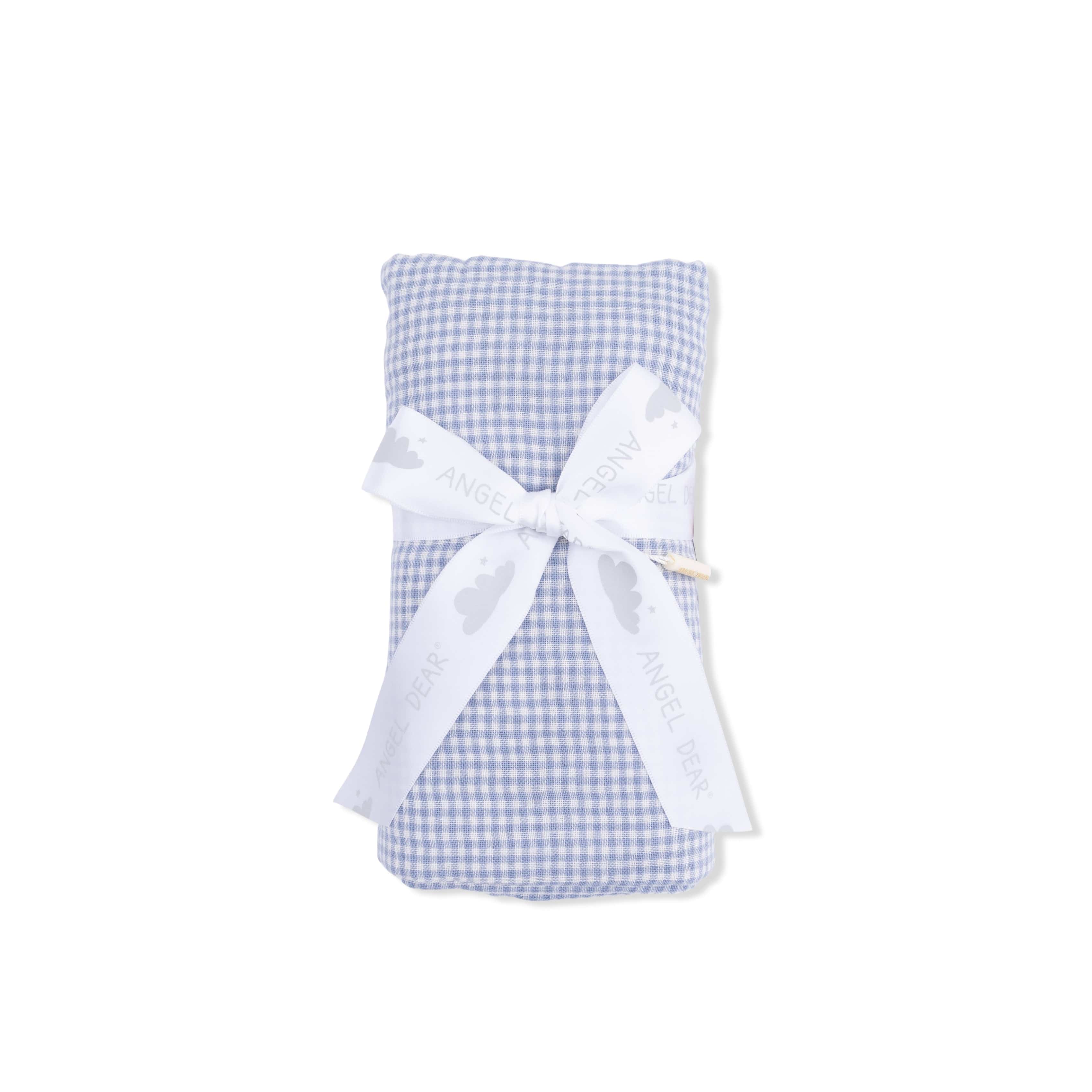 Swaddle Blanket - Micro Gingham Blue Blizzard - Image 2