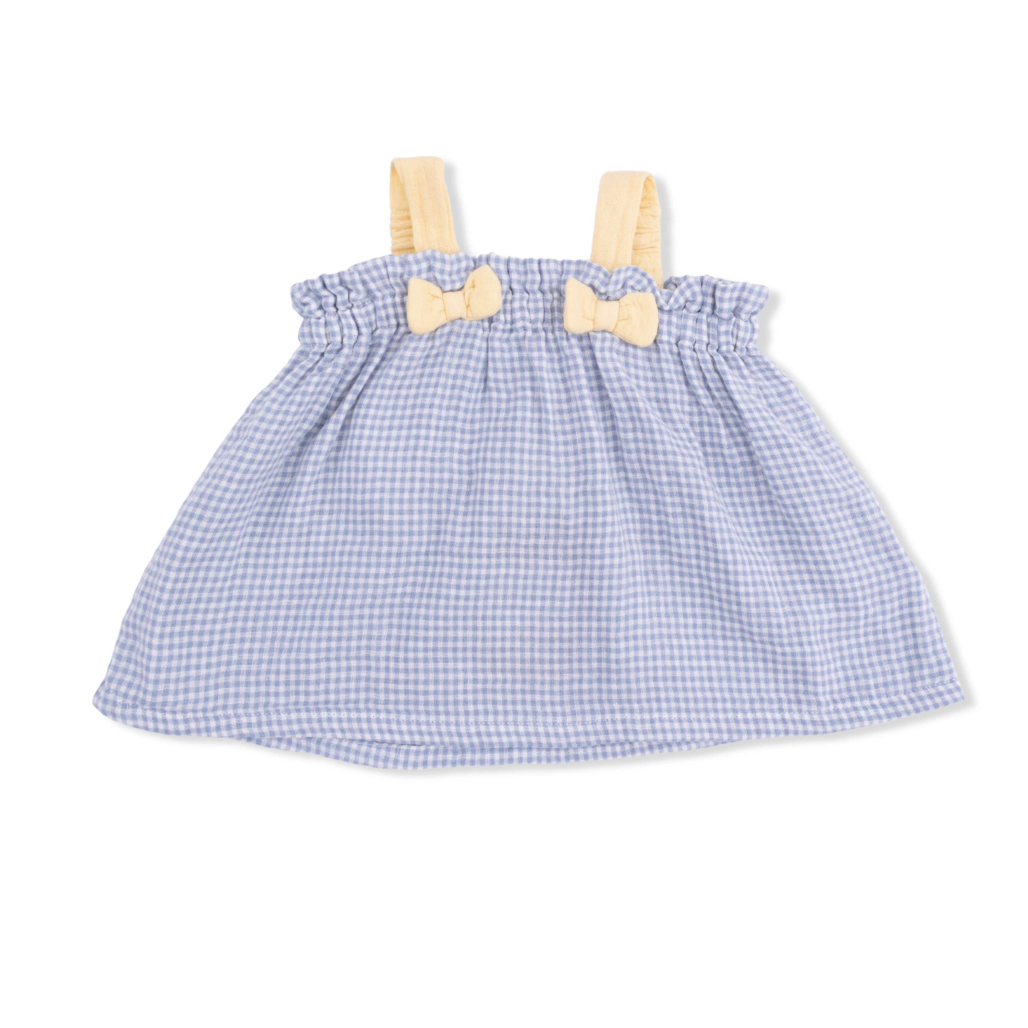 Top with Bows and Ruffle Leg Bloomer - Micro Gingham Blue Blizzard - Image 3