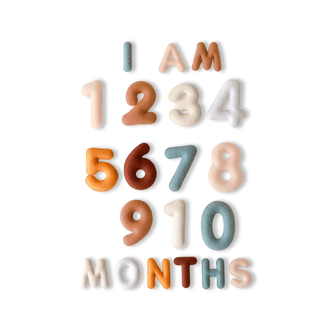 Milestone Felt Numbers in Neutral - Image 2