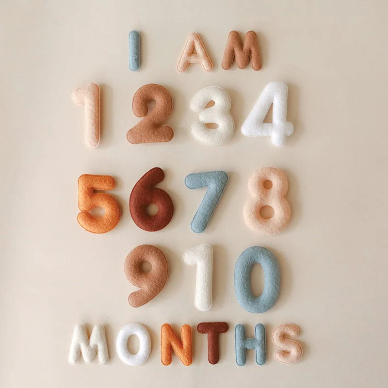 Milestone Felt Numbers in Neutral - Image 3