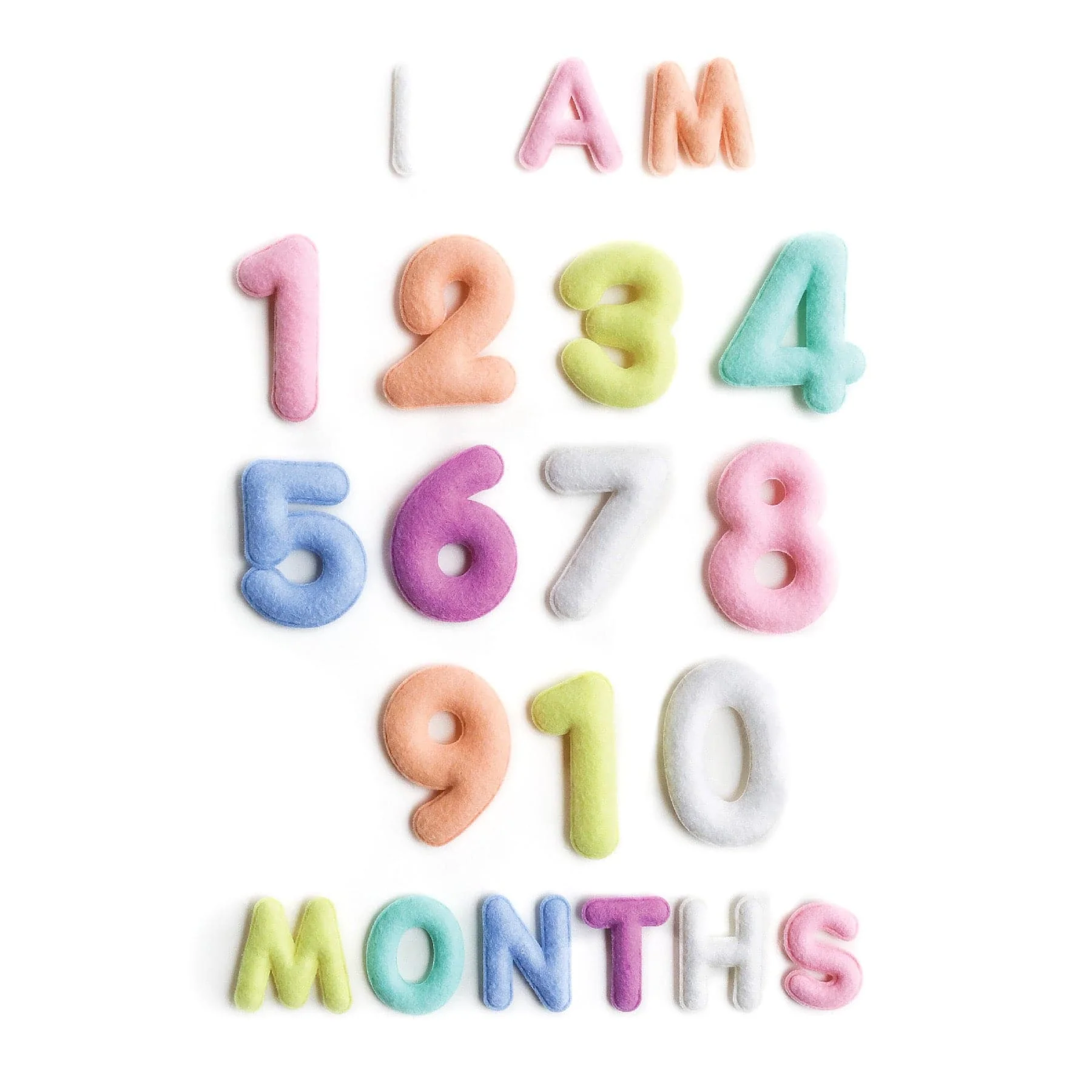 Milestone Felt Numbers in Pastel - Image 2
