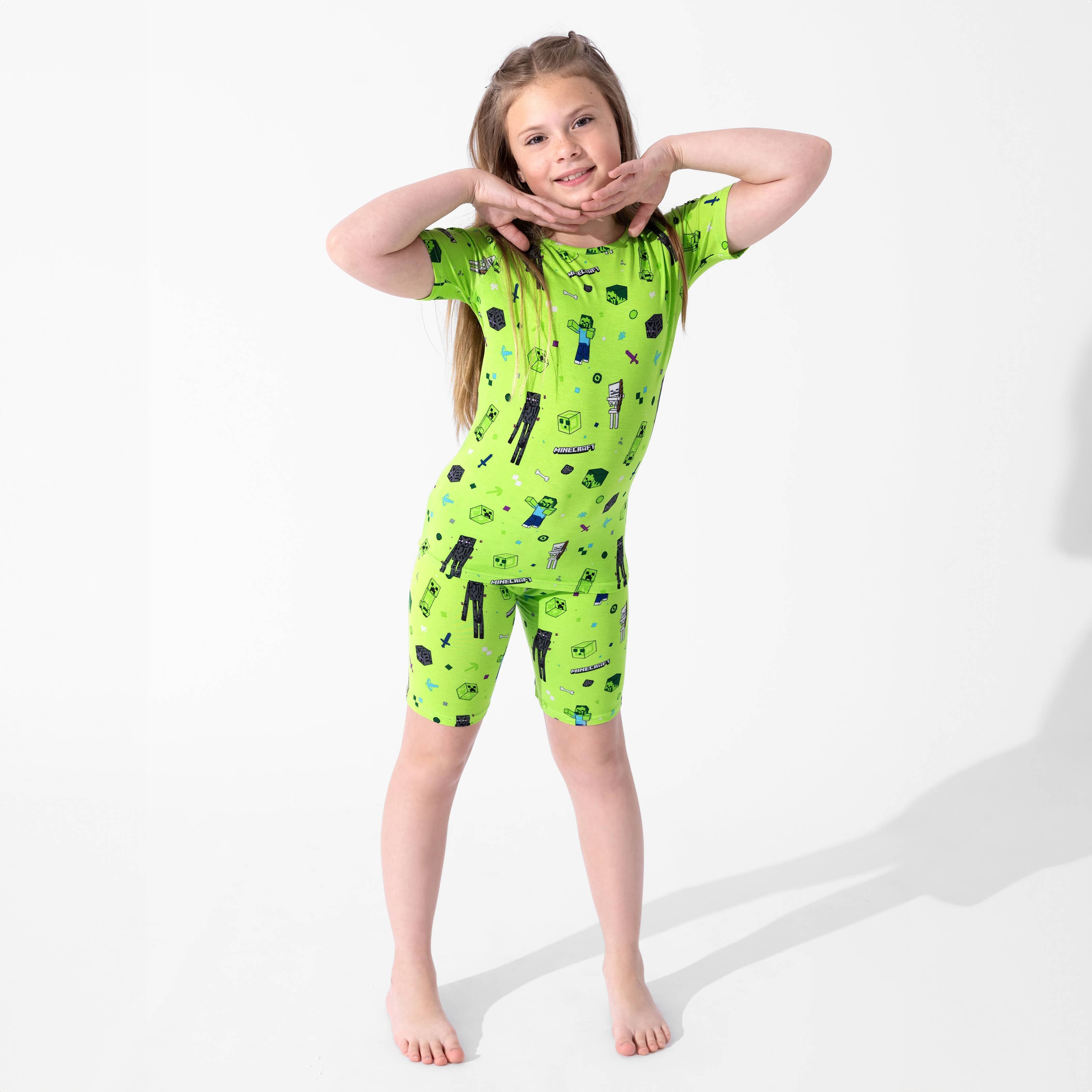 Bamboo Short Sleeve Pajama Set with Shorts - Minecraft Mob Squad - Image 3