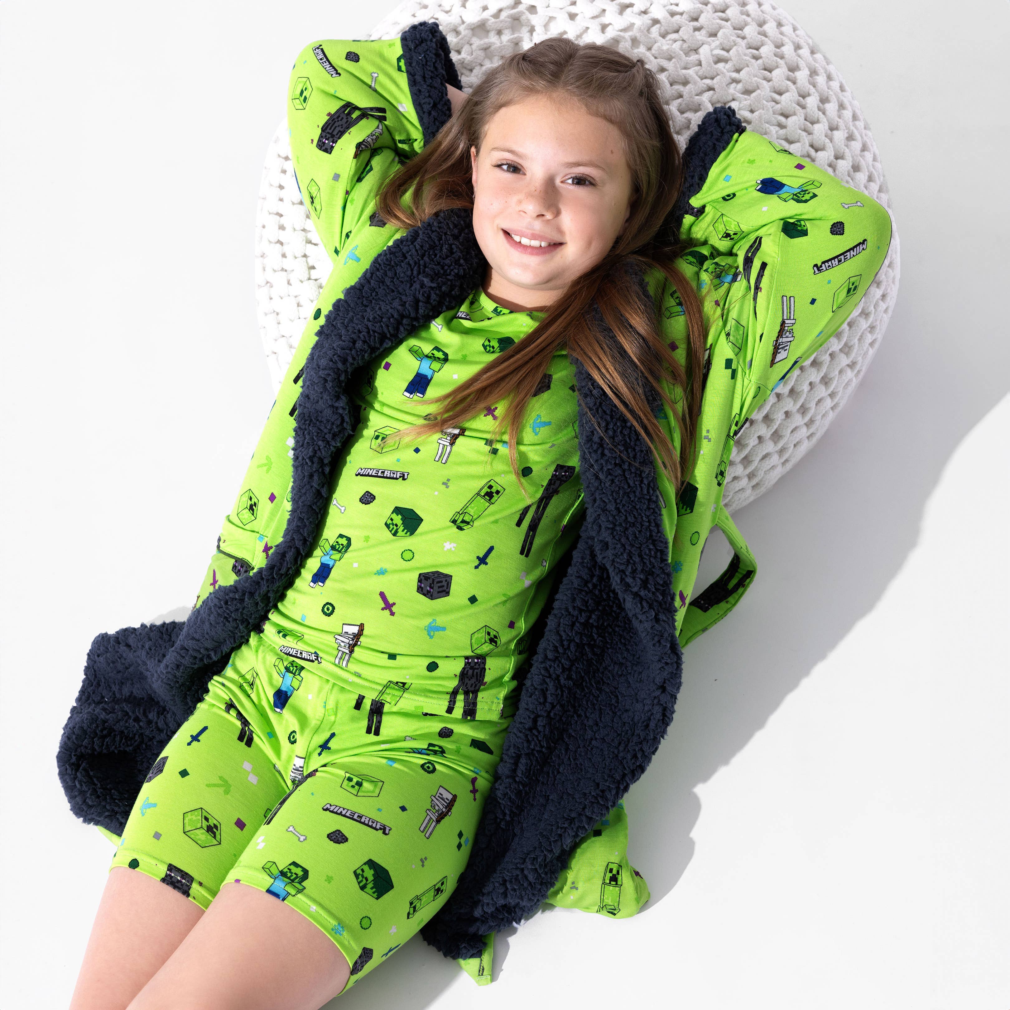 Bamboo Short Sleeve Pajama Set with Shorts - Minecraft Mob Squad - Image 4