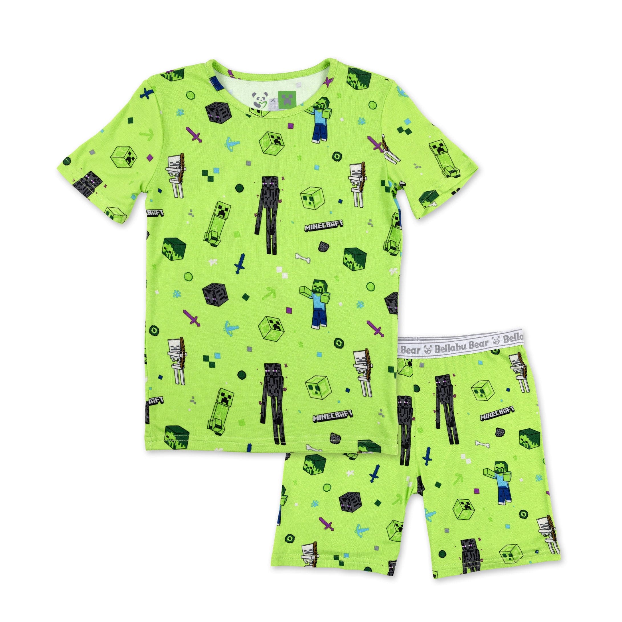 Bamboo Short Sleeve Pajama Set with Shorts - Minecraft Mob Squad - Image 5