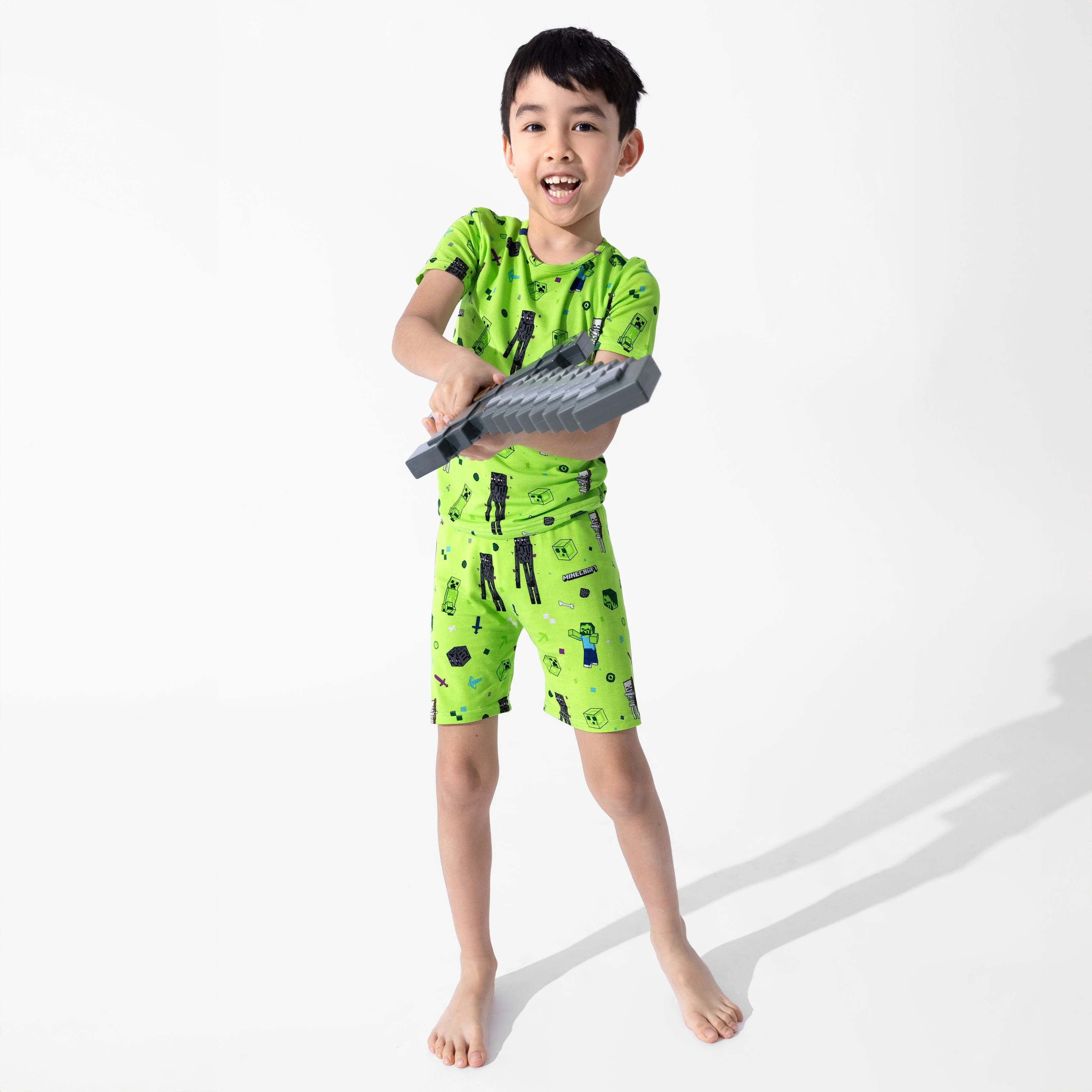 Bamboo Short Sleeve Pajama Set with Shorts - Minecraft Mob Squad - Image 7