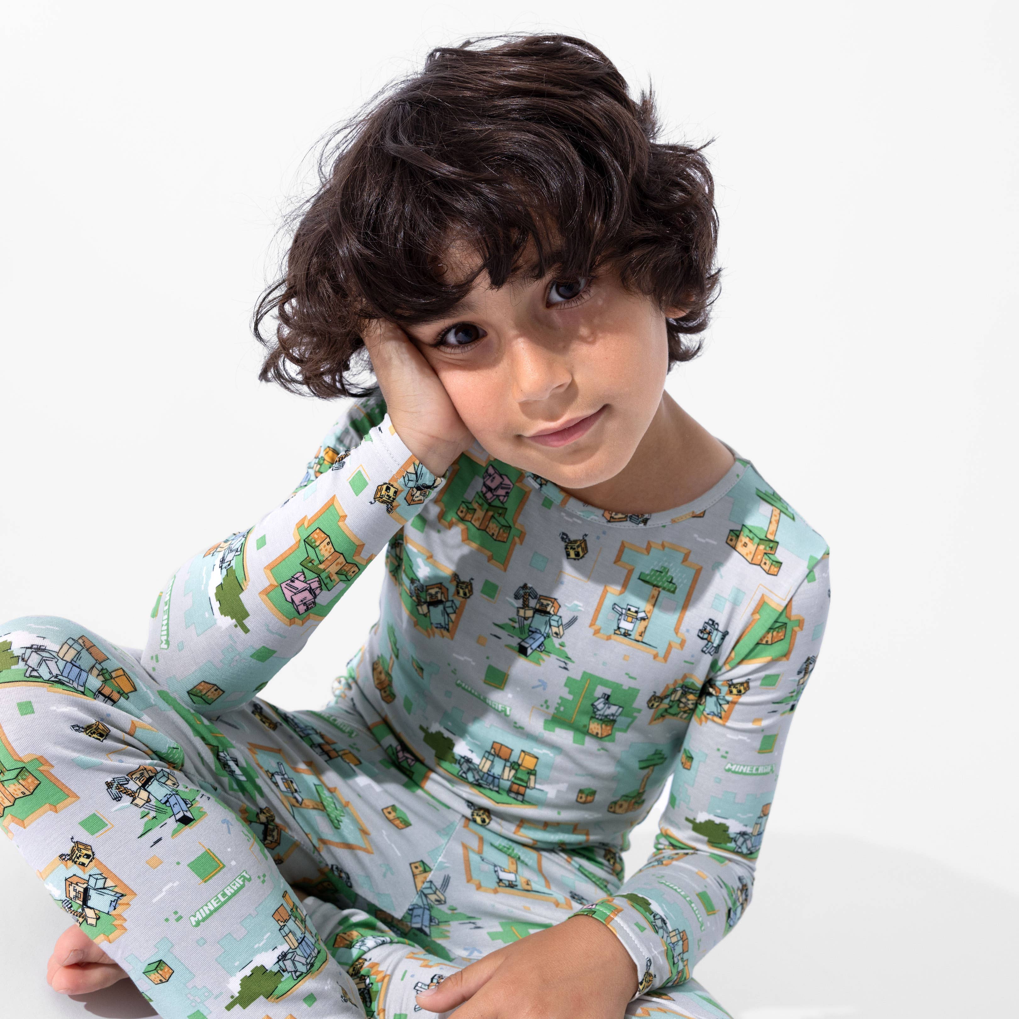 Bamboo Long Sleeve Pajama Set - Minecraft Overworld Dreams - Image 3