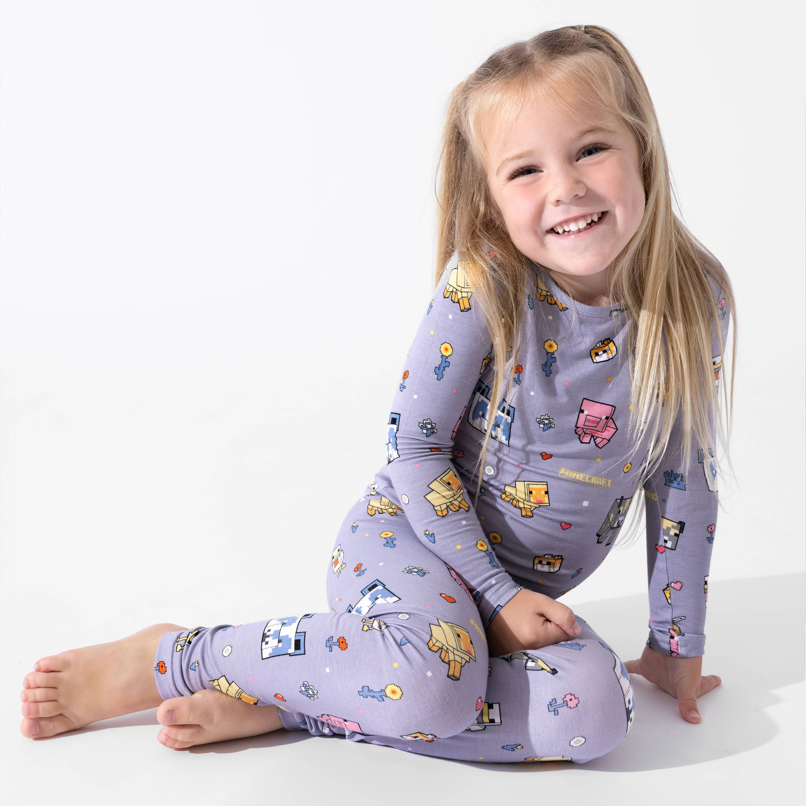 Bamboo Long Sleeve Pajama Set - Minecraft Pixel Pals - Image 2