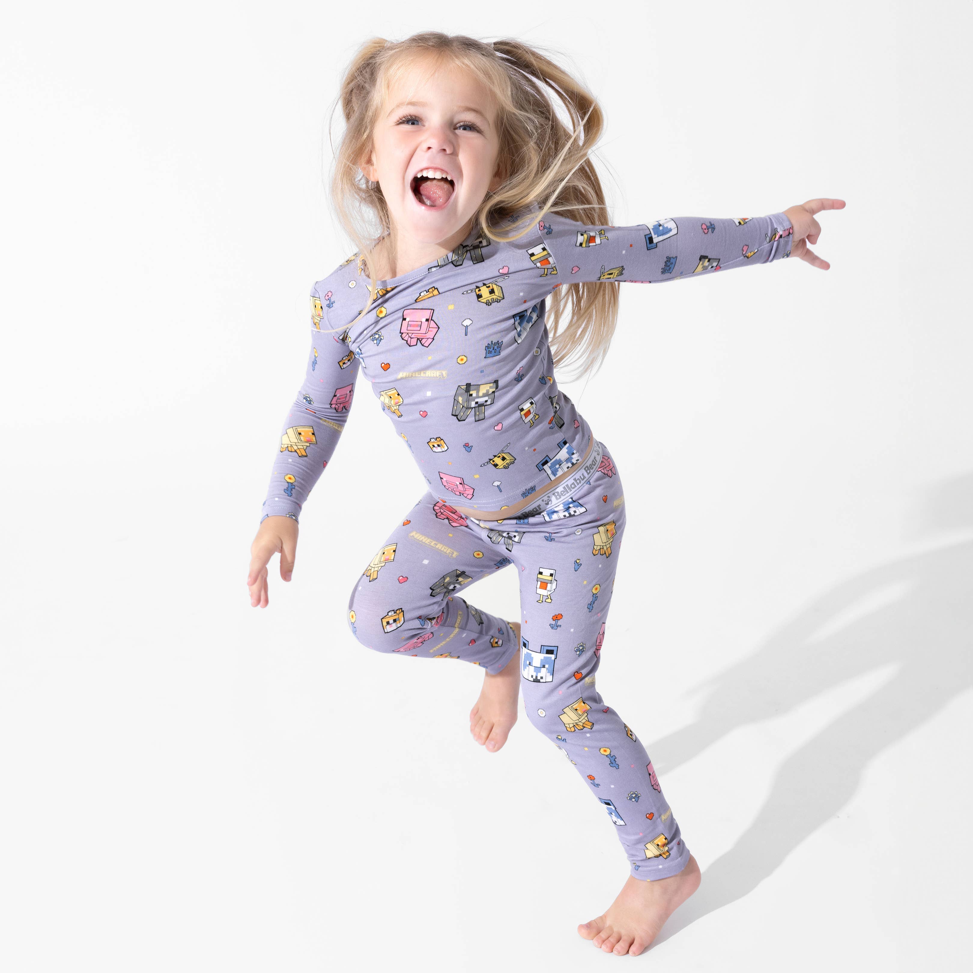 Bamboo Long Sleeve Pajama Set - Minecraft Pixel Pals - Image 3