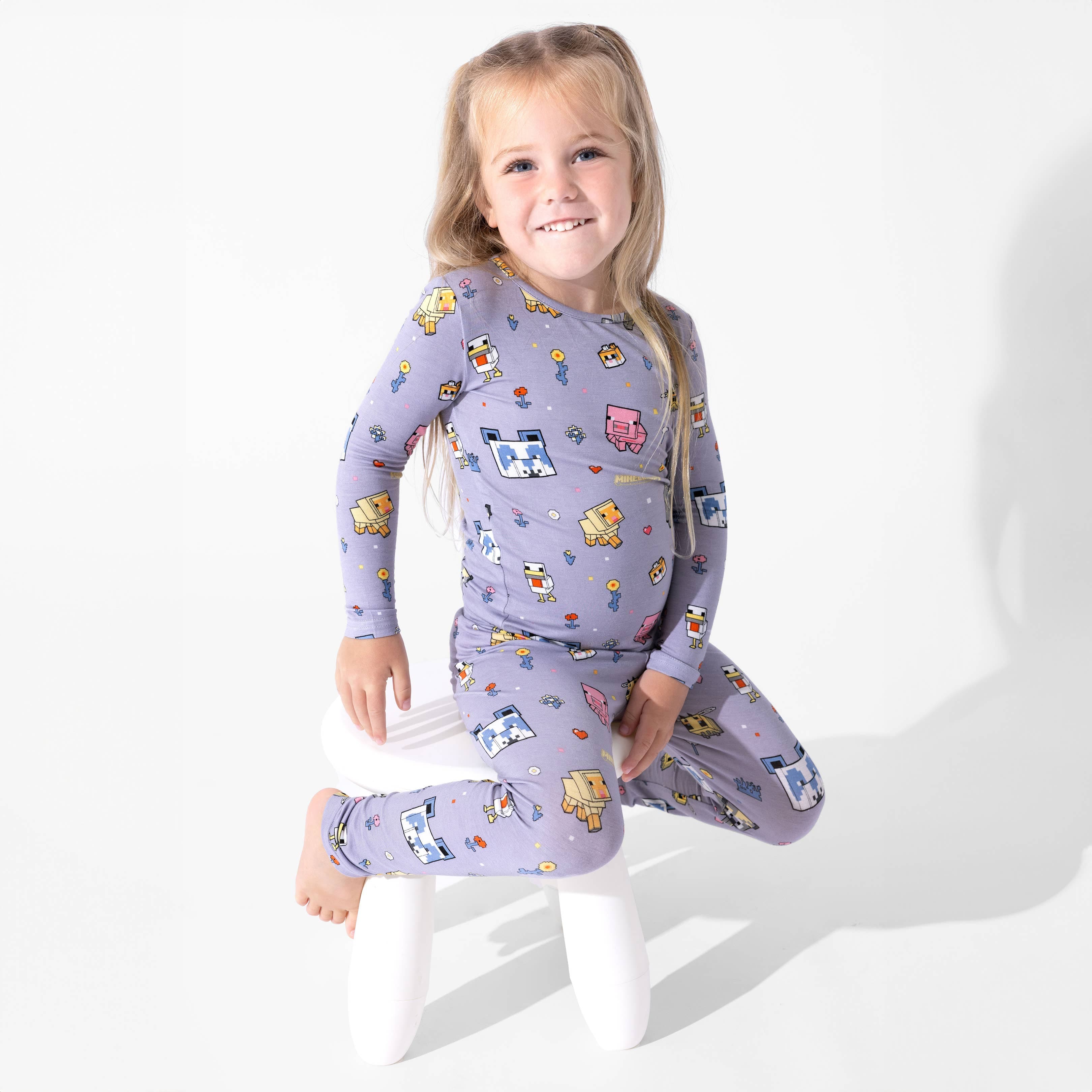 Bamboo Long Sleeve Pajama Set - Minecraft Pixel Pals - Image 4