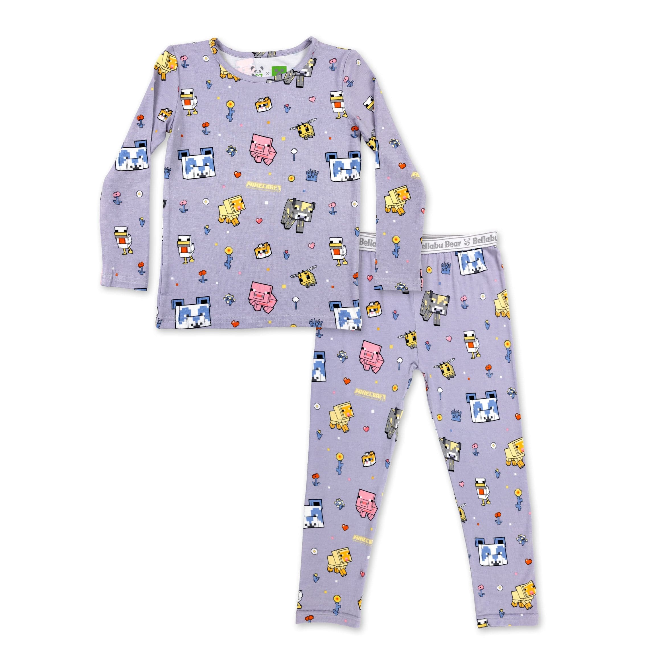 Bamboo Long Sleeve Pajama Set - Minecraft Pixel Pals - Image 6