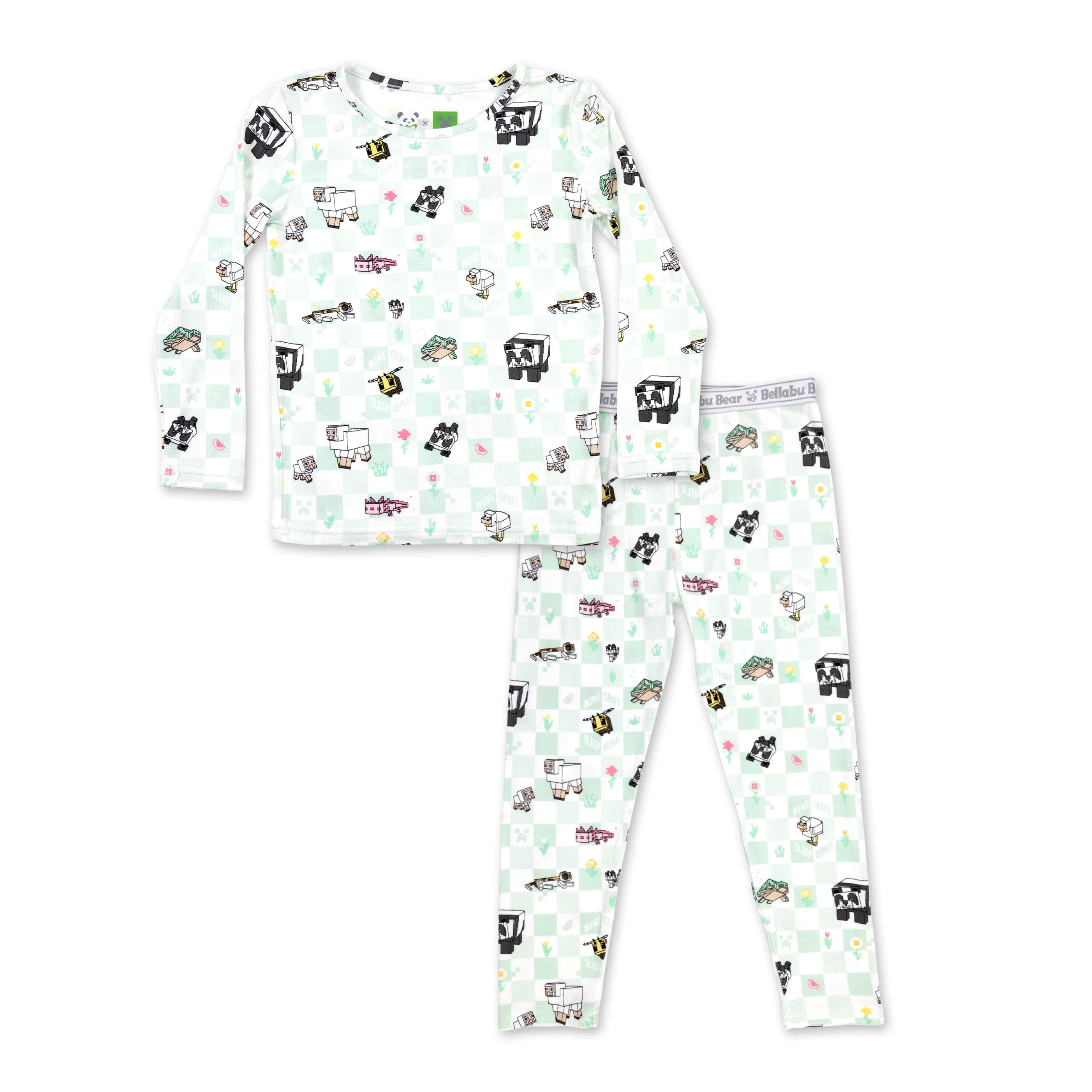 Bamboo Long Sleeve Pajama Set - Minecraft Sleep Repeat - Image 2