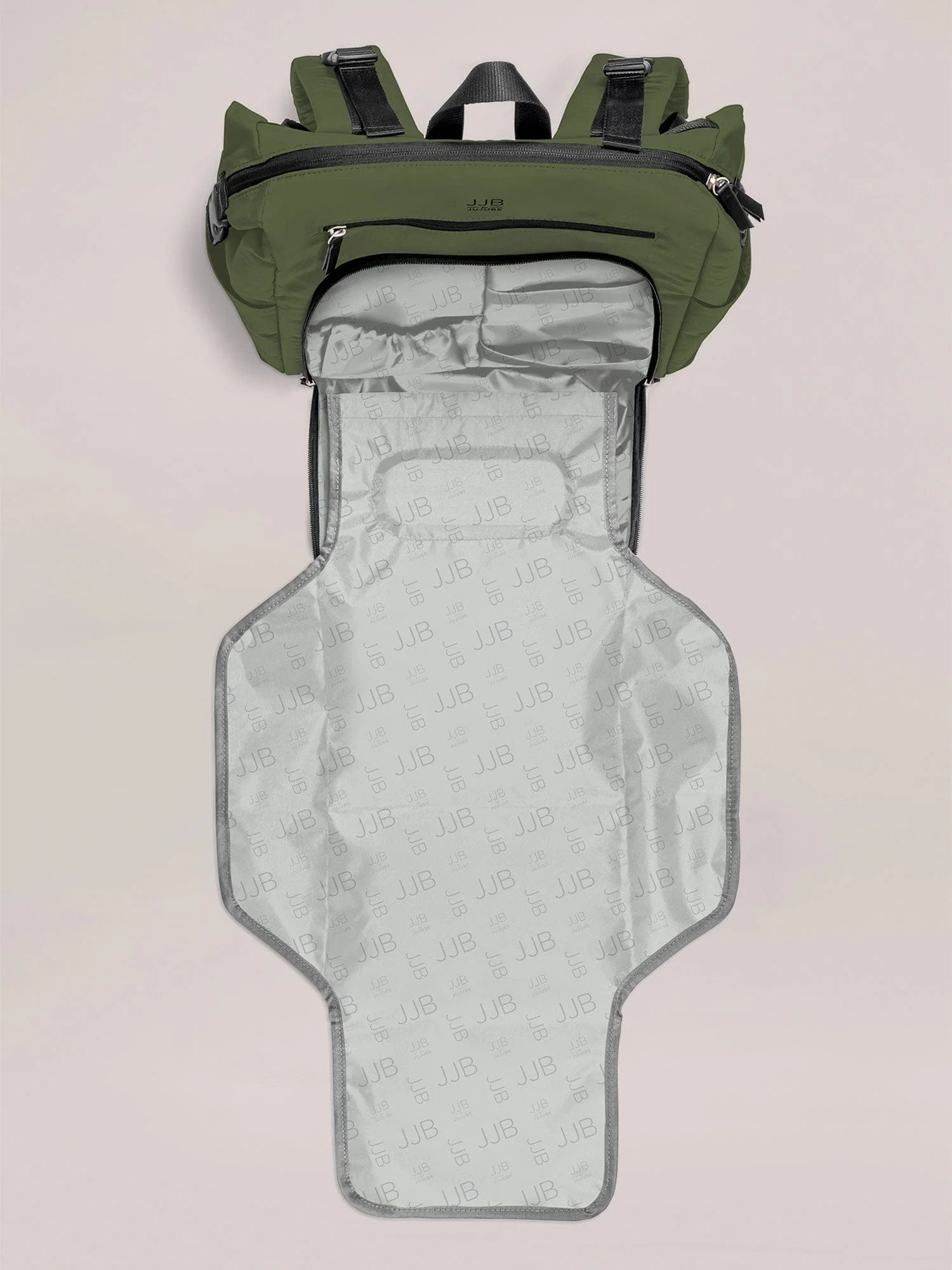 Modern Backpack Diaper Bag - Olive - Image 2