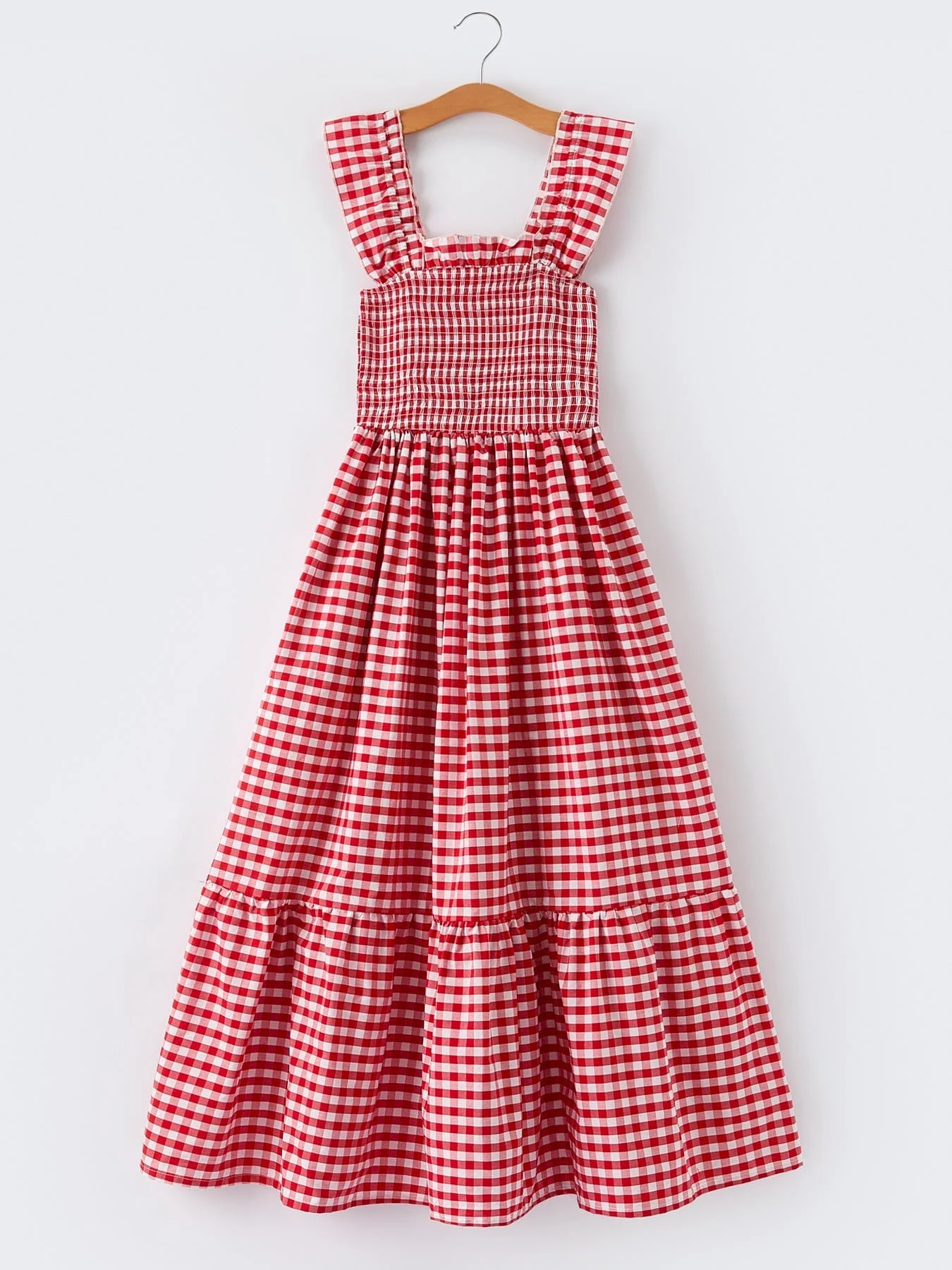 Mommy & Me Adult Dress - Red Plaid Sleeveless Outfit for Party - Image 2