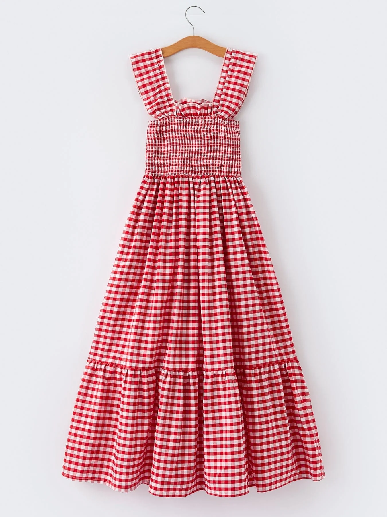 Mommy & Me Adult Dress - Red Plaid Sleeveless Outfit for Party - Image 3