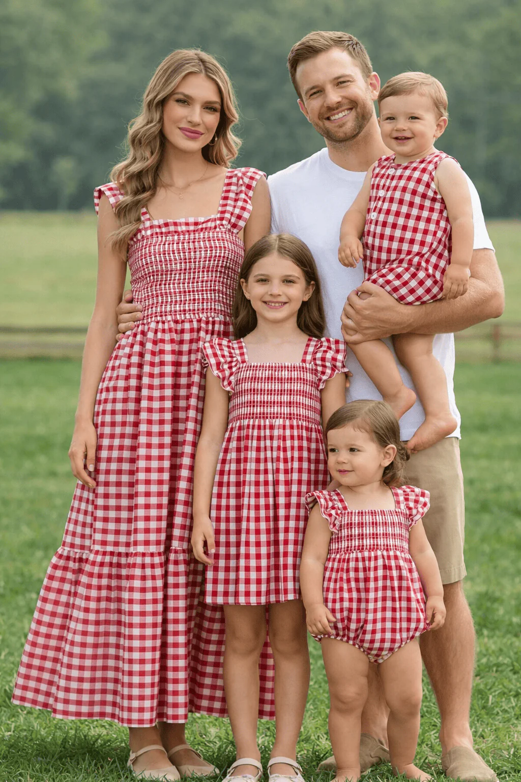 Mommy & Me Adult Dress - Red Plaid Sleeveless Outfit for Party - Image 7