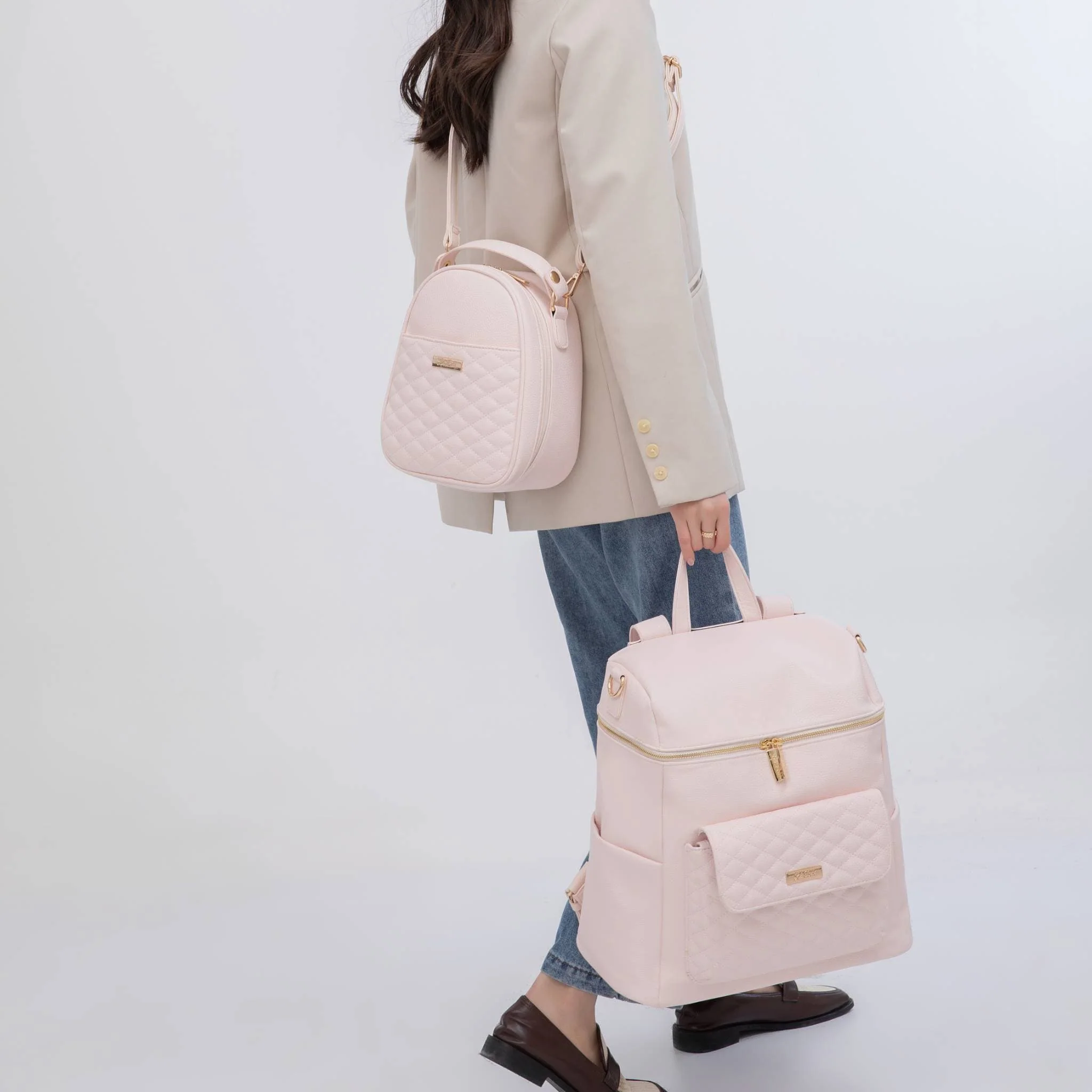 Monaco Diaper Bag - Pastel Pink - Image 10